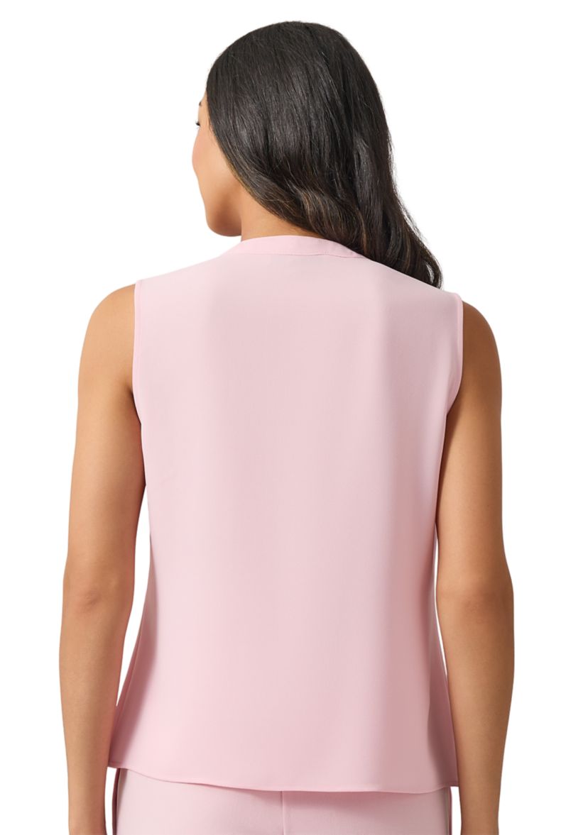 Womens Sleeveless Ruffle Front Blouse 