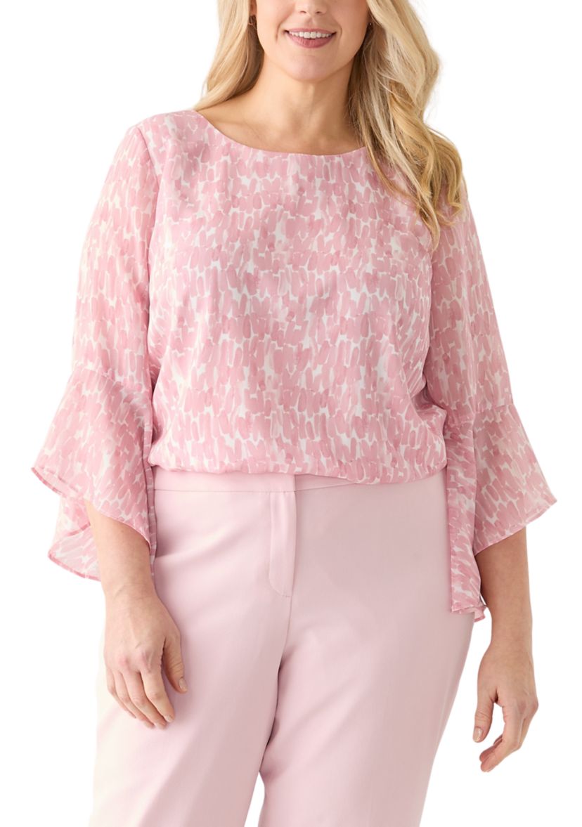 Plus Size Bell Sleeve Blouse