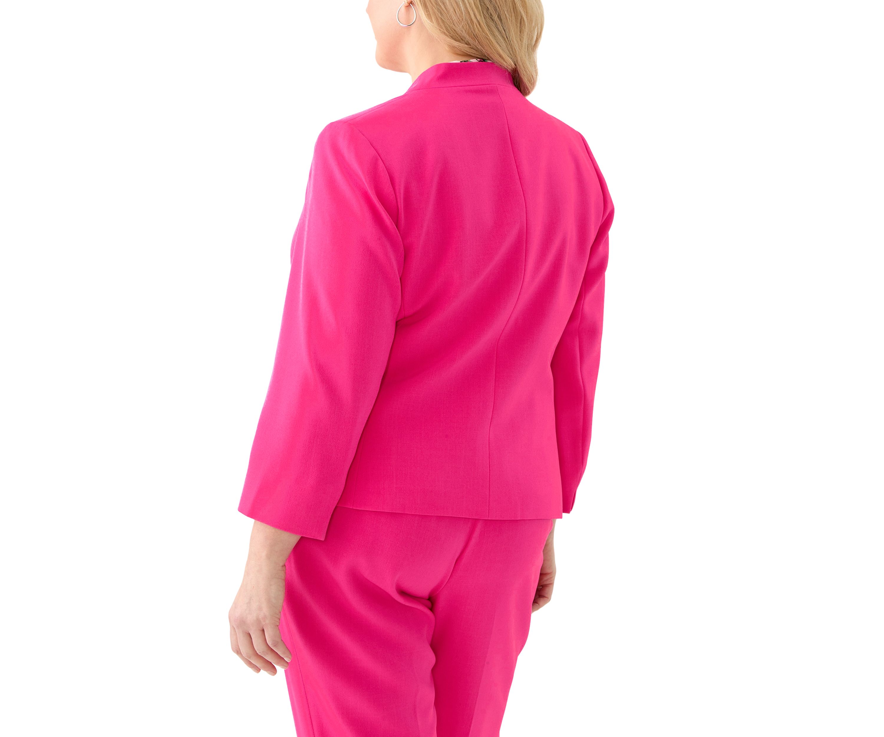Plus Size Stretch Crepe Open Blazer Jacket