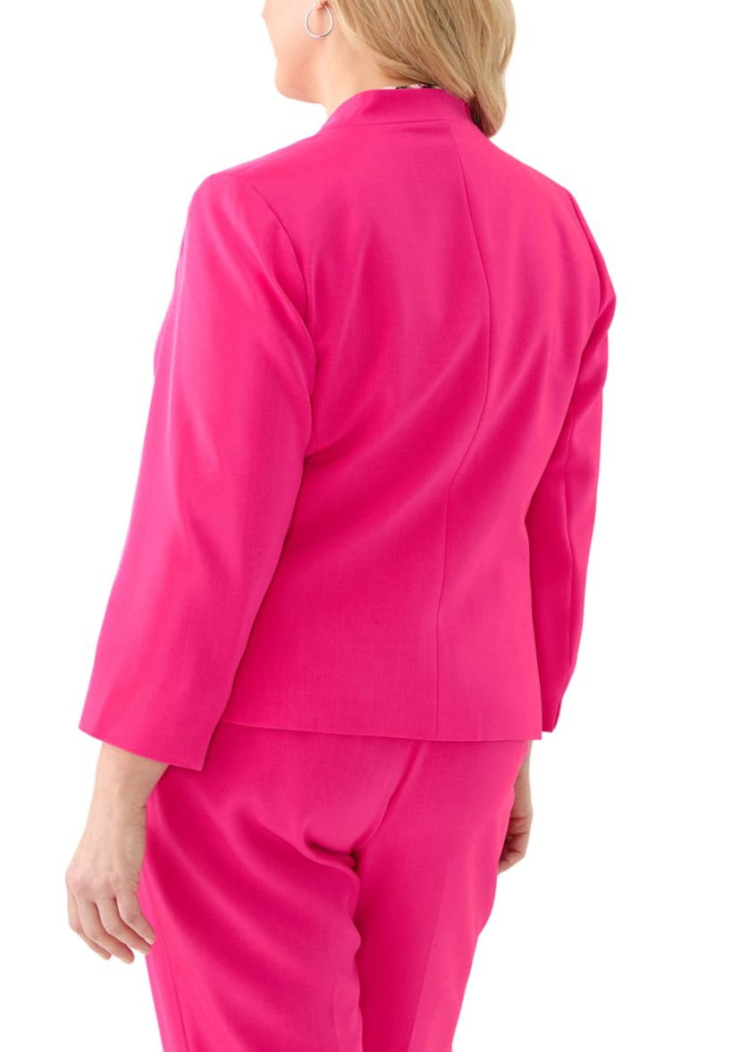Plus Size Stretch Crepe Open Blazer Jacket