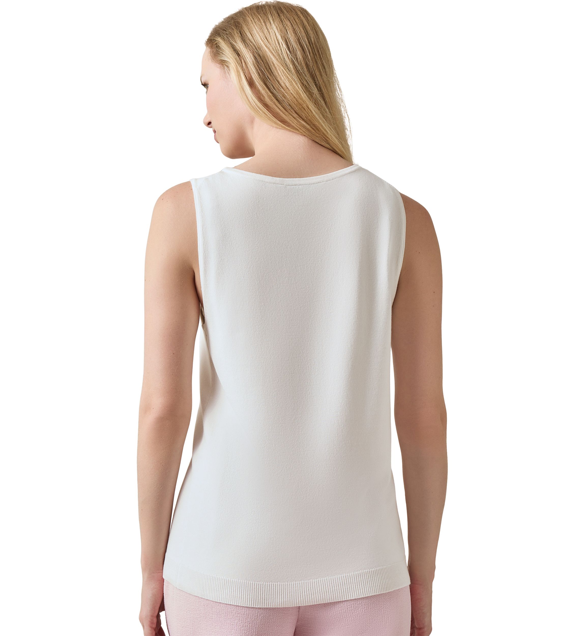 Womens Sleeveless Boat Neck Embroidered Top