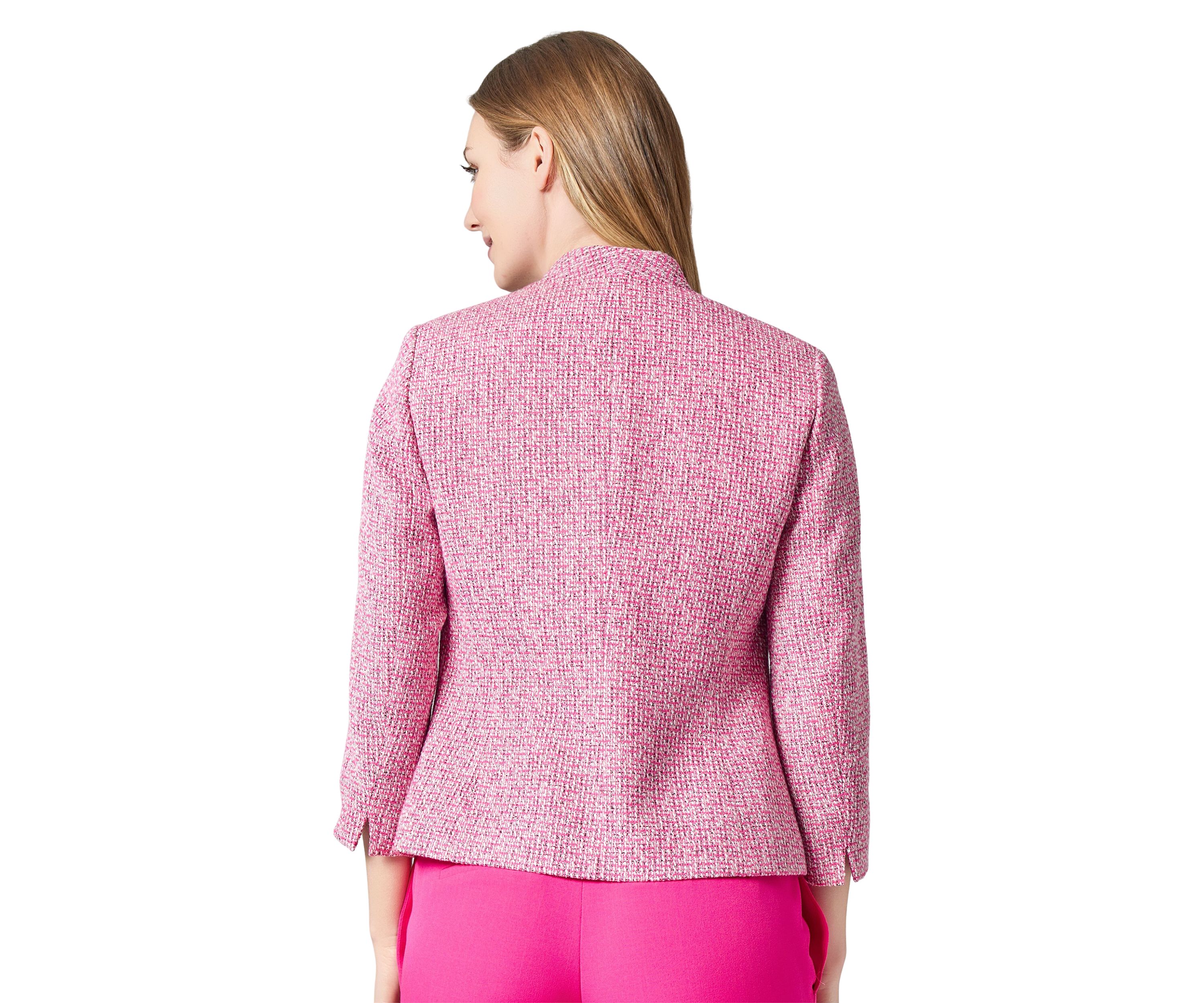 Womens Tweed Collarless Jacket