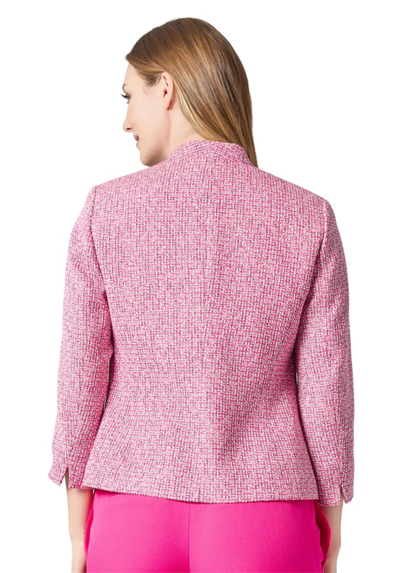 Womens Tweed Collarless Jacket