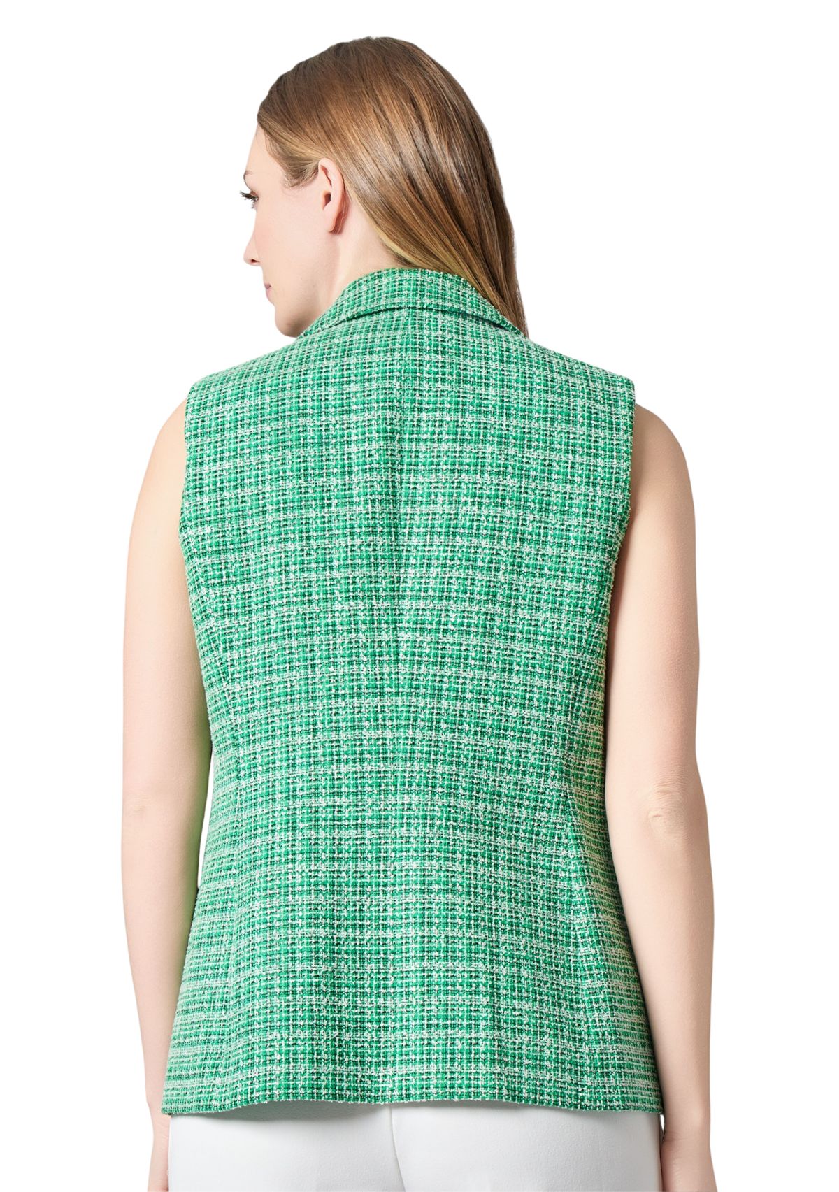 Womens Tweed Notch Collar Vest