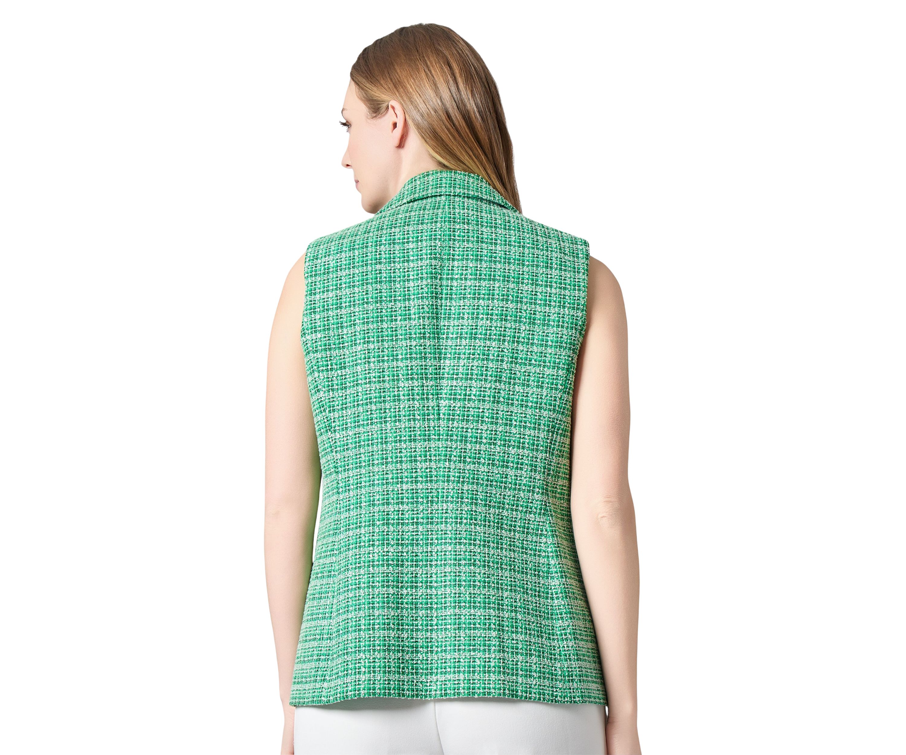 Womens Tweed Notch Collar Vest