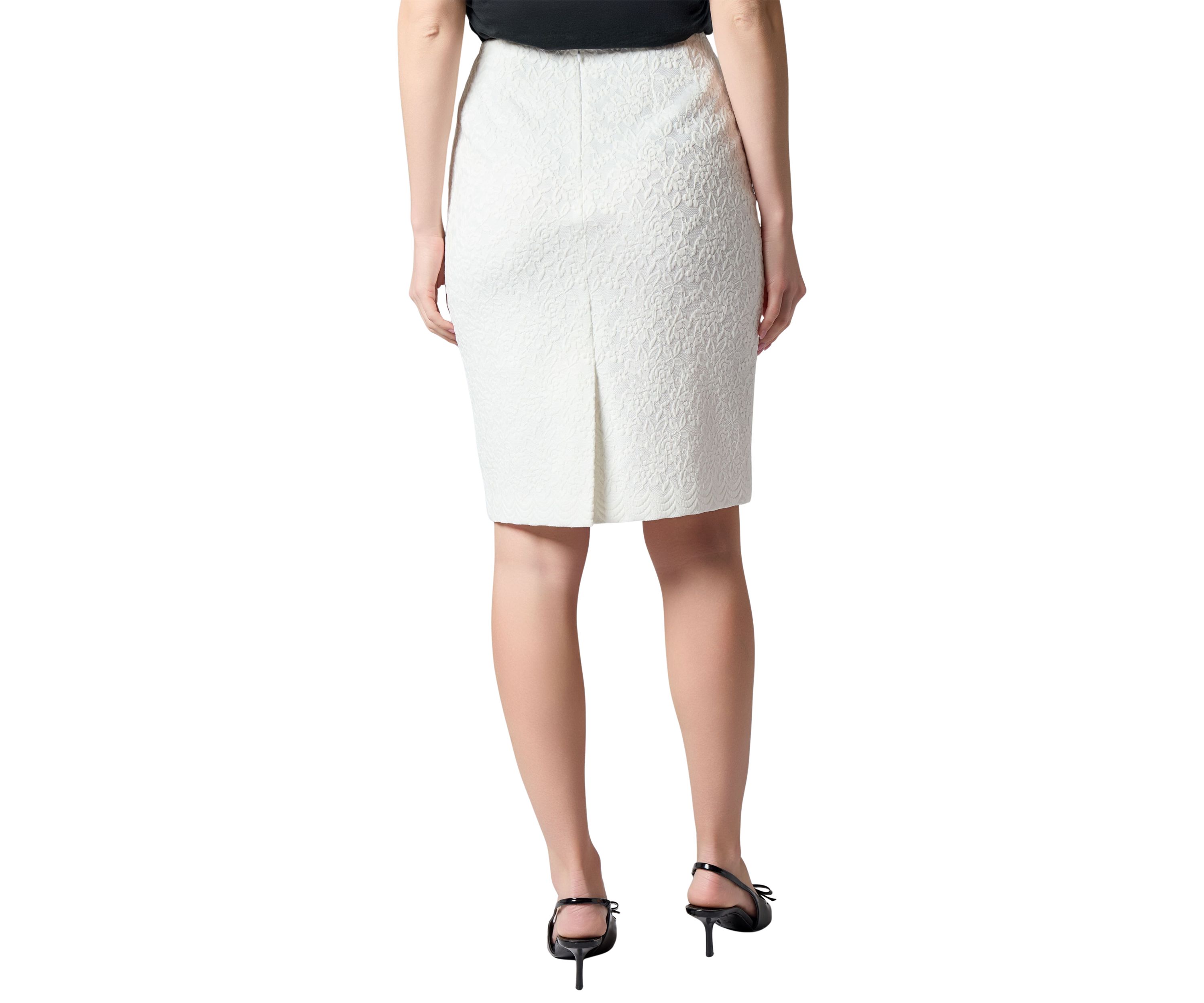 Womens Bonded Lace Slim Skirt