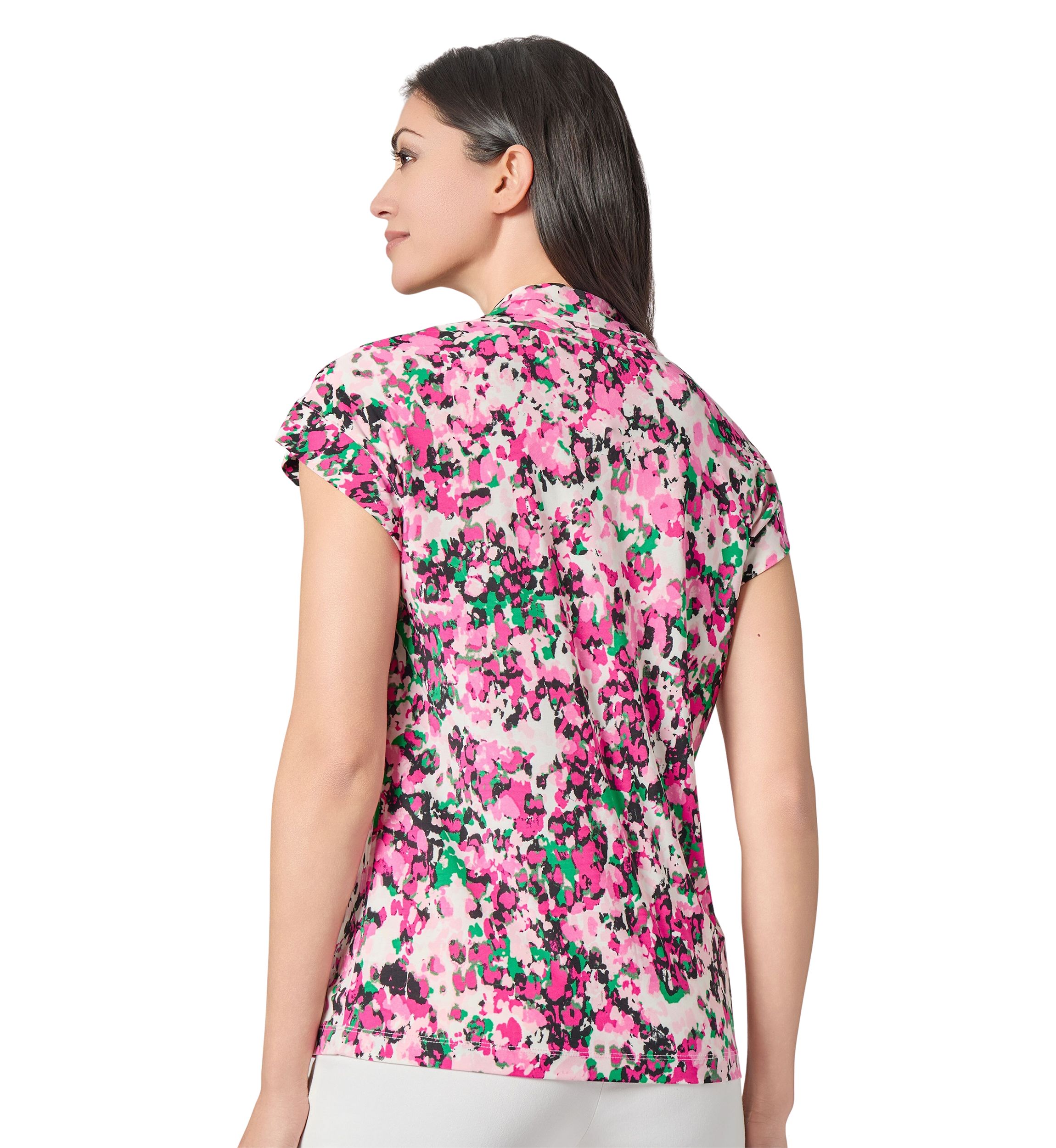 Petite Multi Printed V-Neck Knit Top