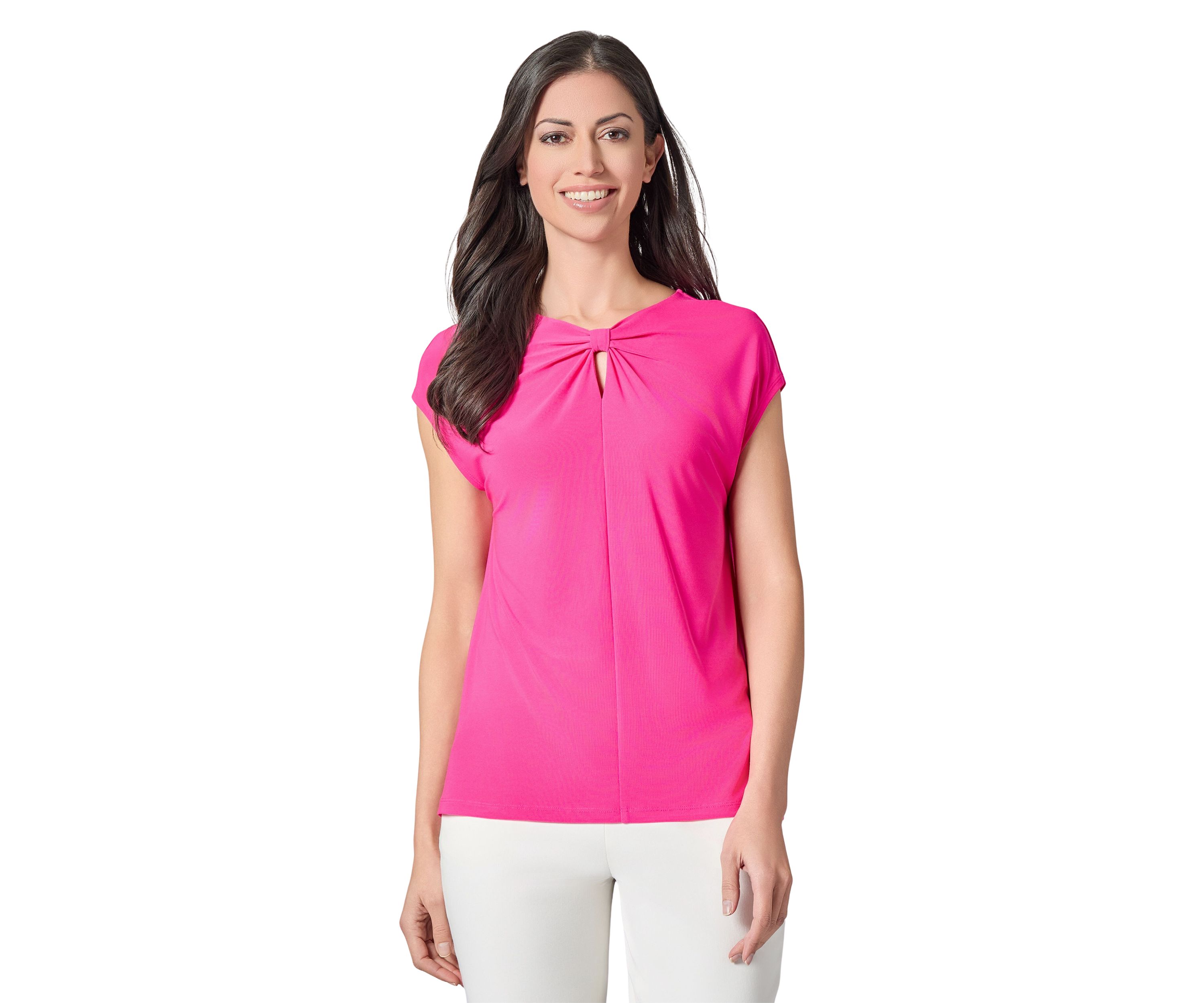 Petite Scrunch Neck Knit Top