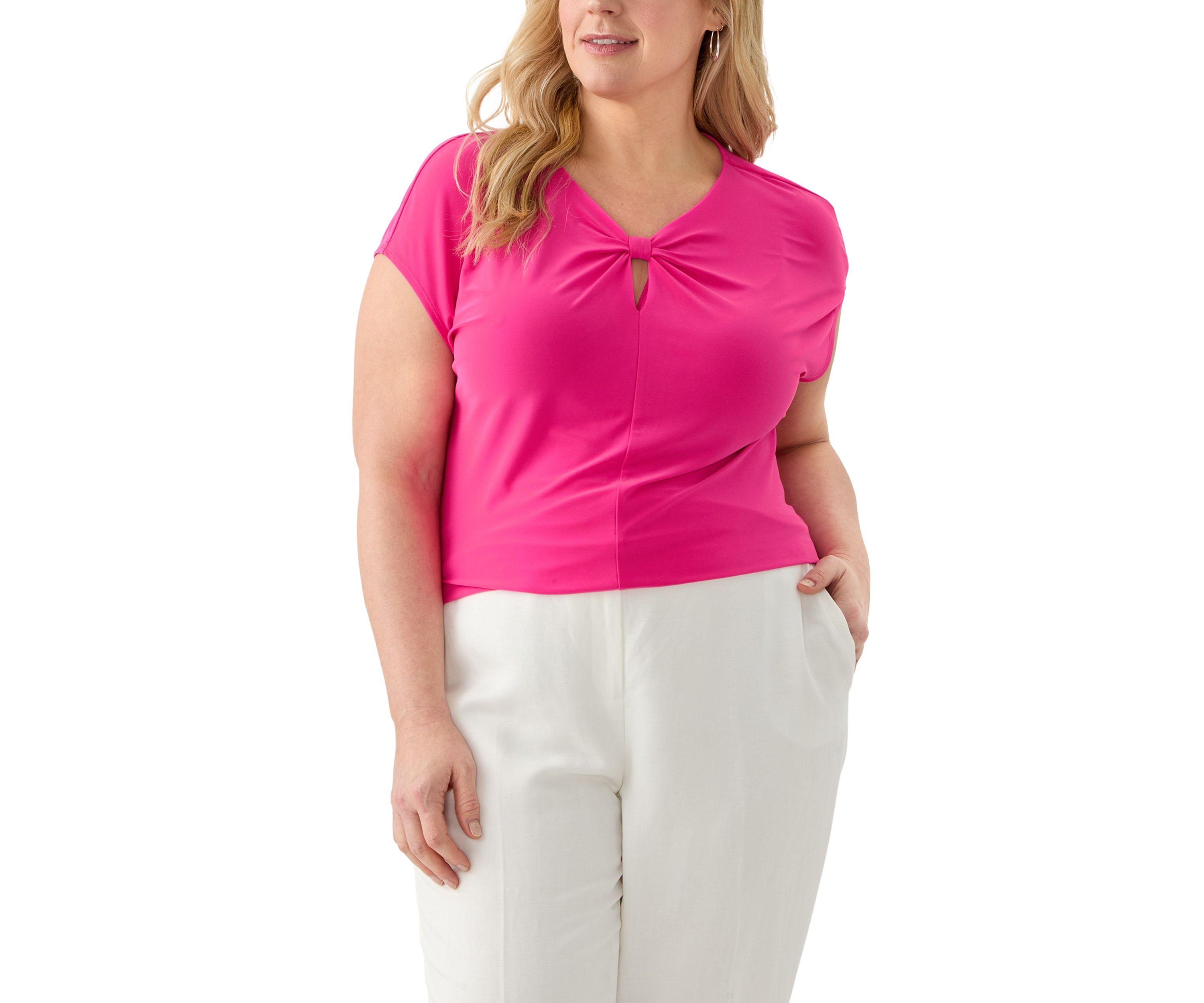 Plus Size Scrunch Neck Knit Top
