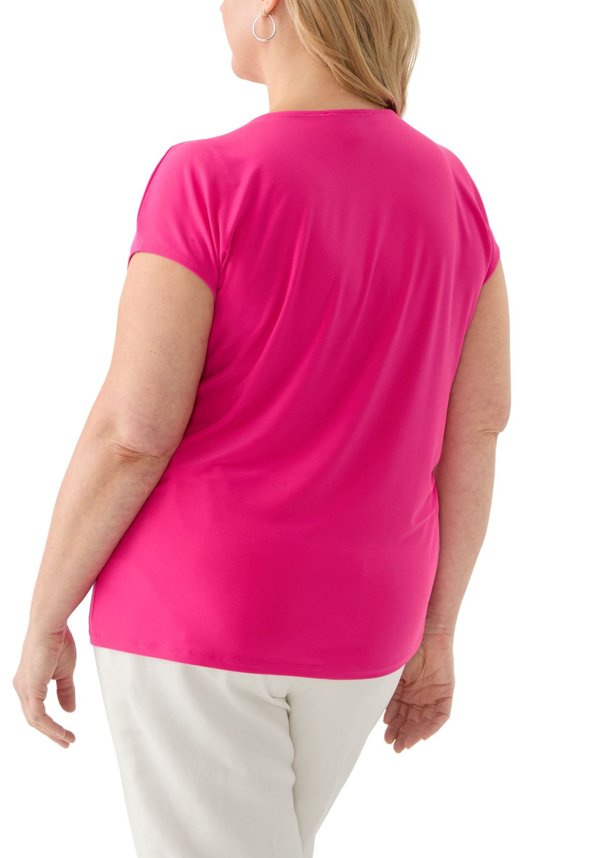 Plus Size Scrunch Neck Knit Top