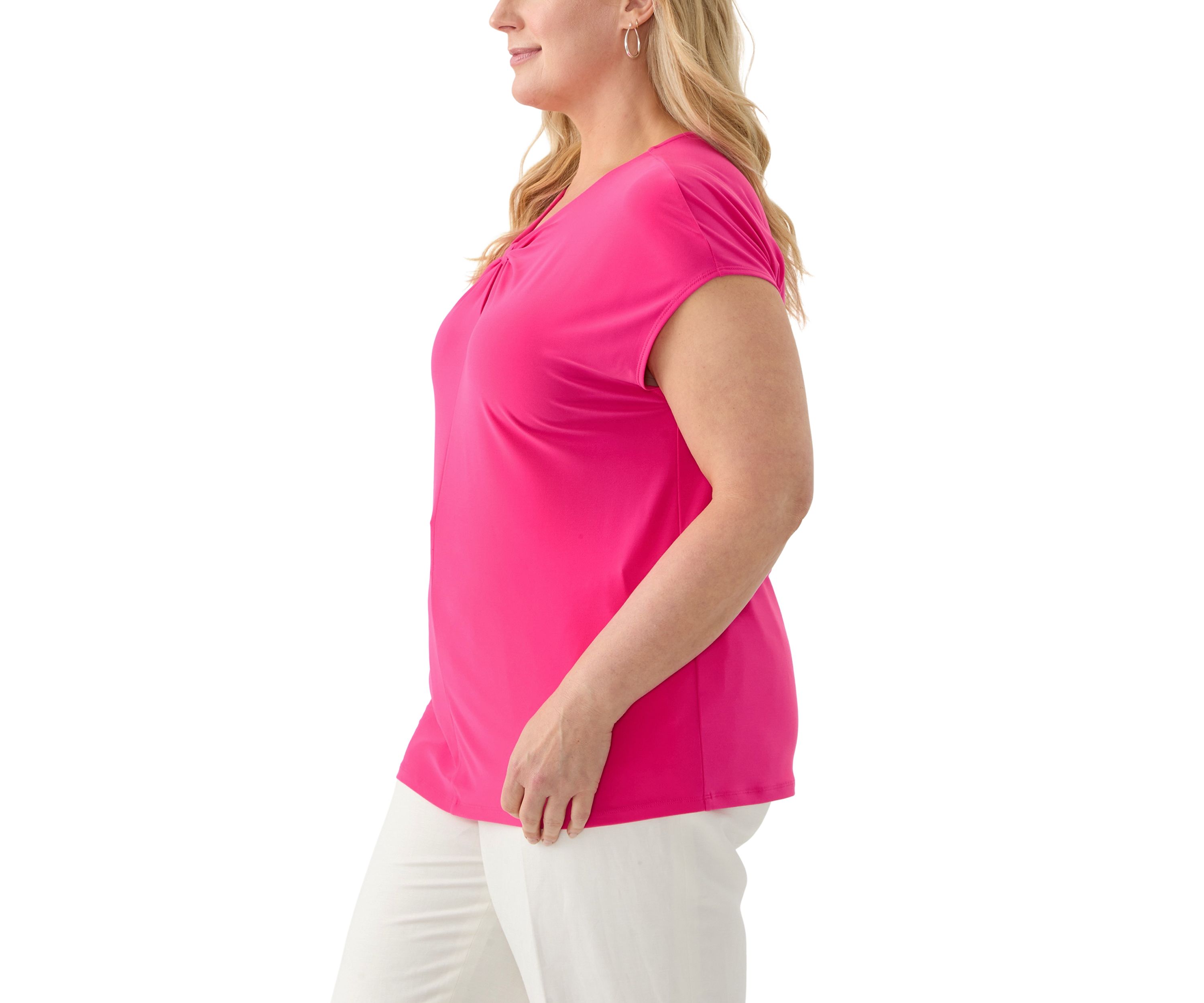 Plus Size Scrunch Neck Knit Top