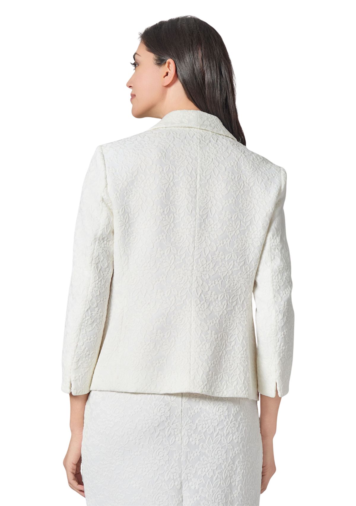 Womens Bonded Lace One Button Shawl Collar Suit Separate Jacket