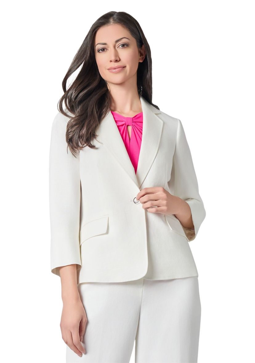Womens Linen 3/4 Sleeve One Button Suit Separate Jacket