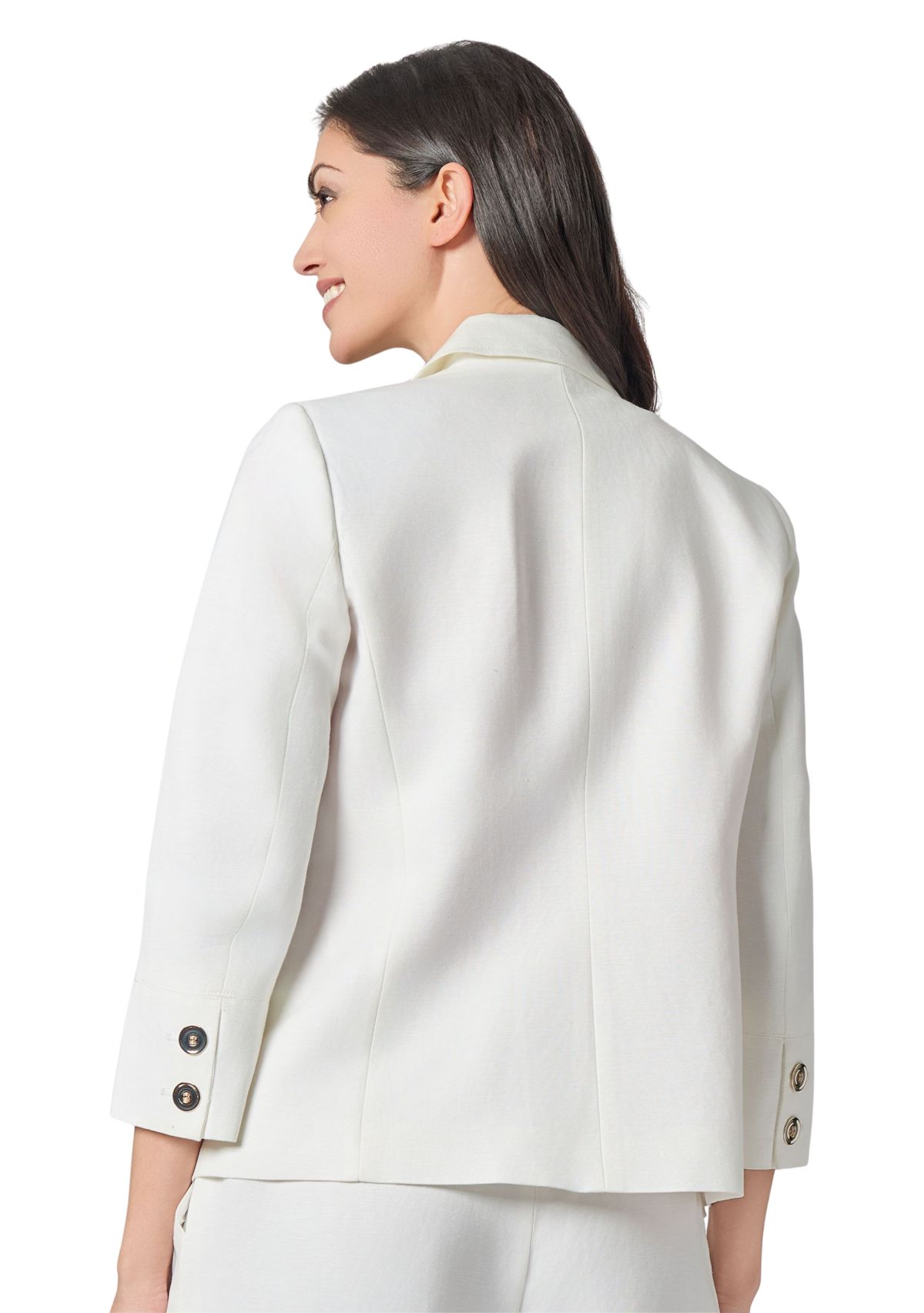 Womens Linen 3/4 Sleeve One Button Suit Separate Jacket