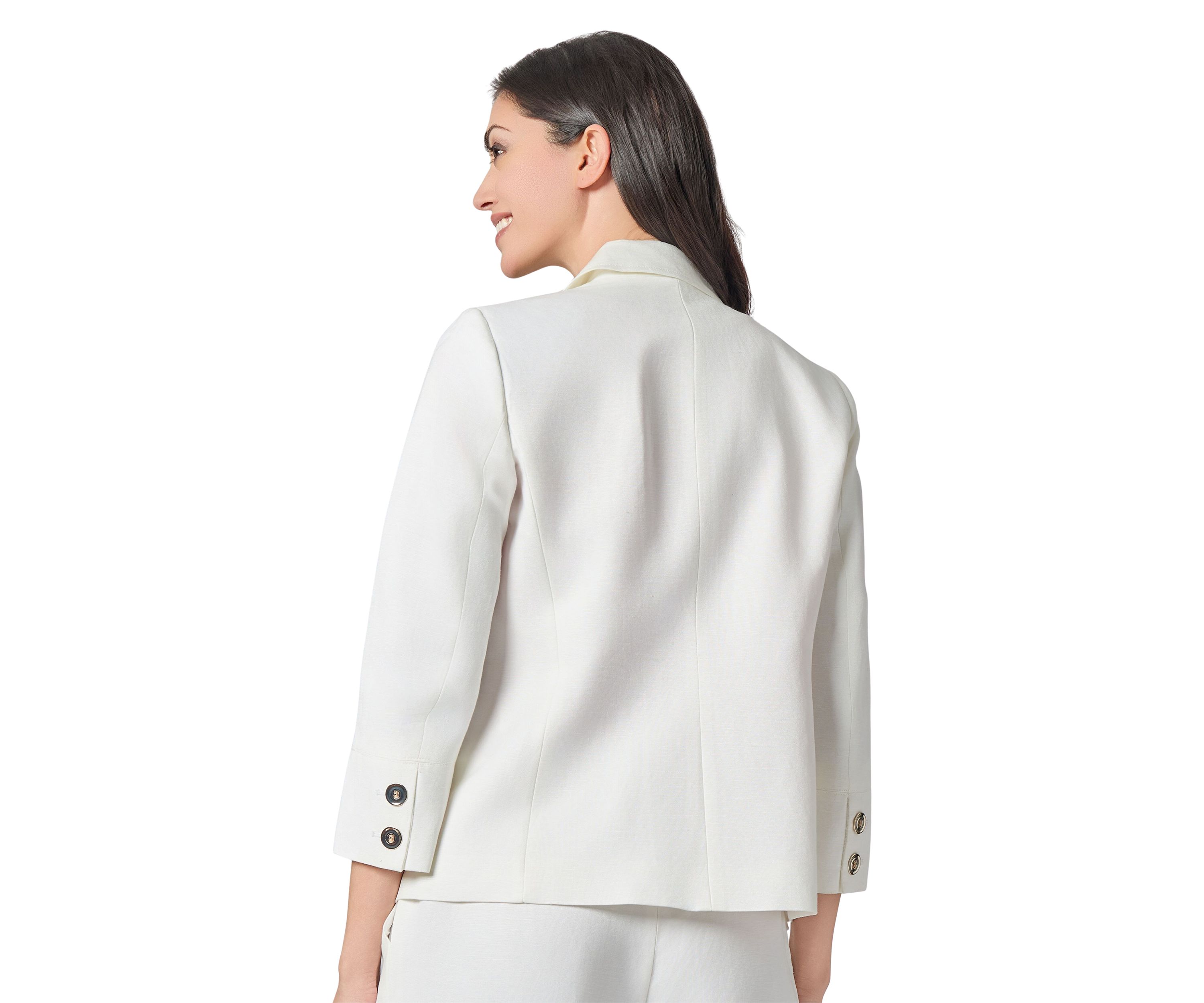 Womens Linen 3/4 Sleeve One Button Suit Separate Jacket