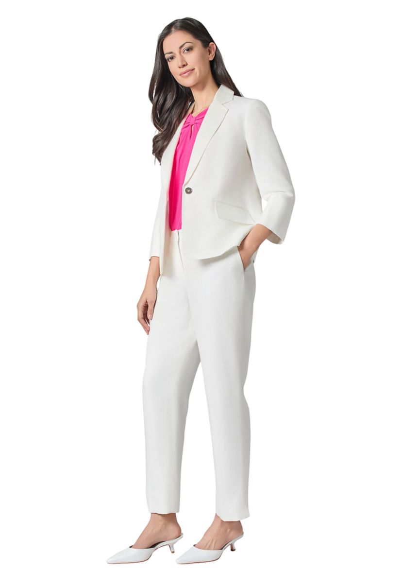 Womens Linen 3/4 Sleeve One Button Suit Separate Jacket