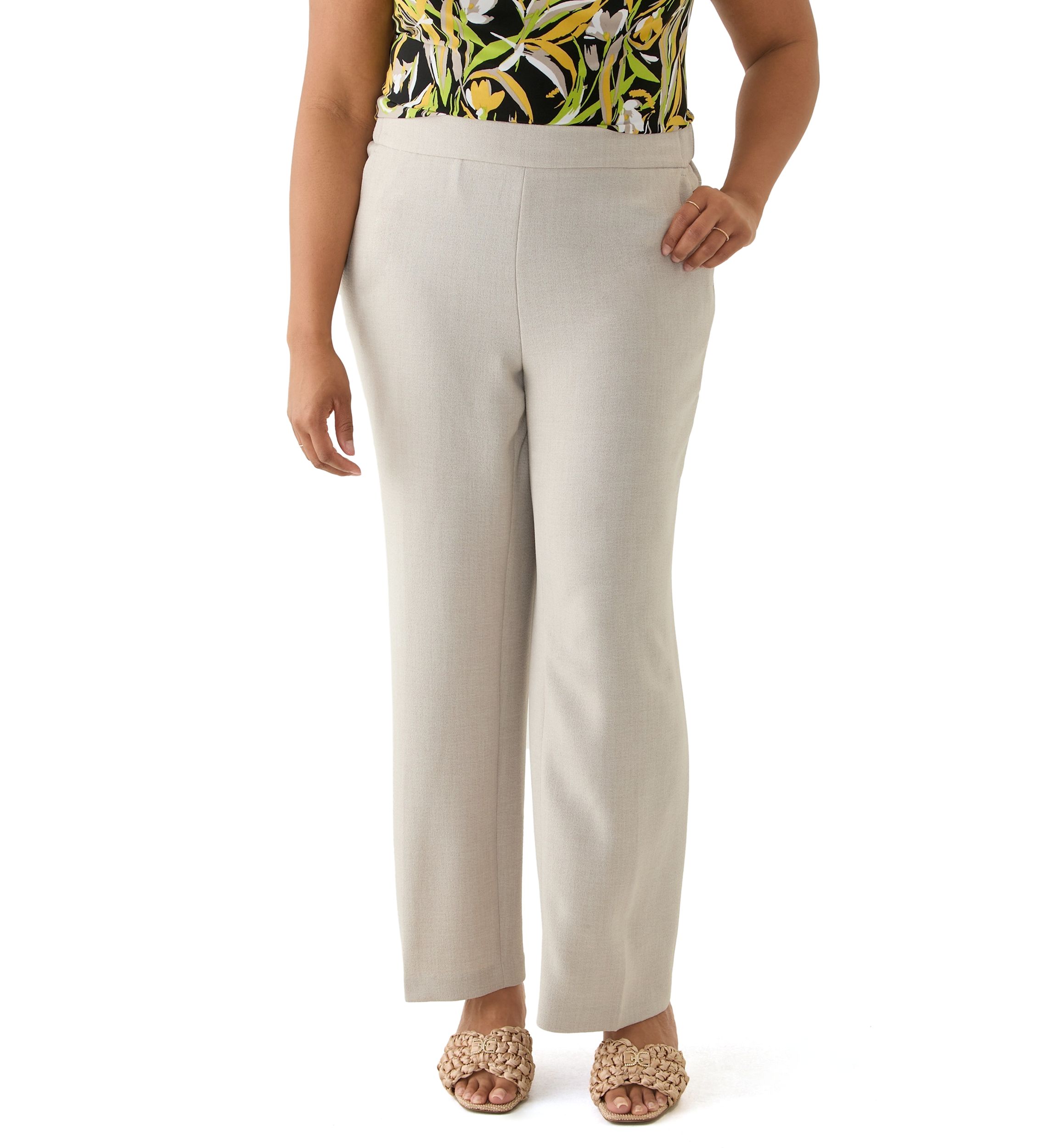 Plus Size Pebble Crepe Pull On Pants