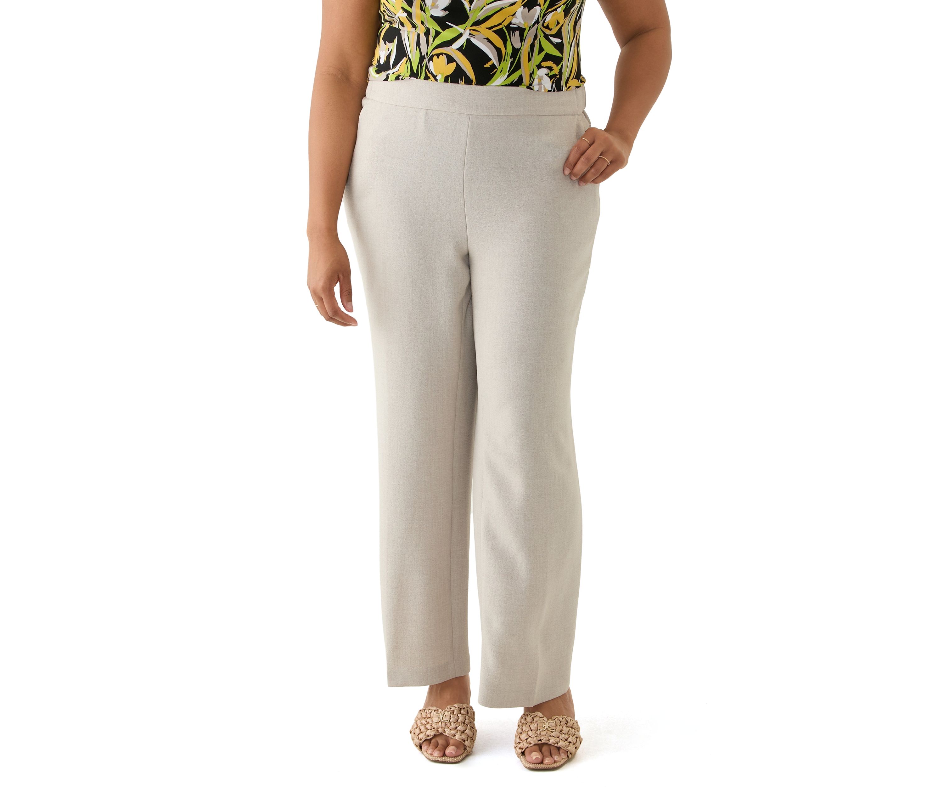 Plus Size Pebble Crepe Pull On Pants