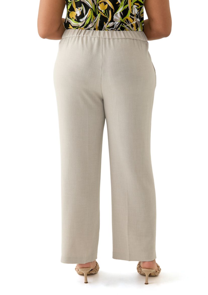 Plus Size Pebble Crepe Pull On Pants