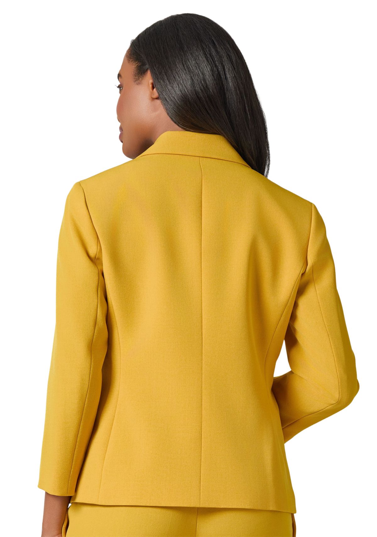 Womens Stretch Crepe 3/4 Sleeve Jacket with Novelty Closure