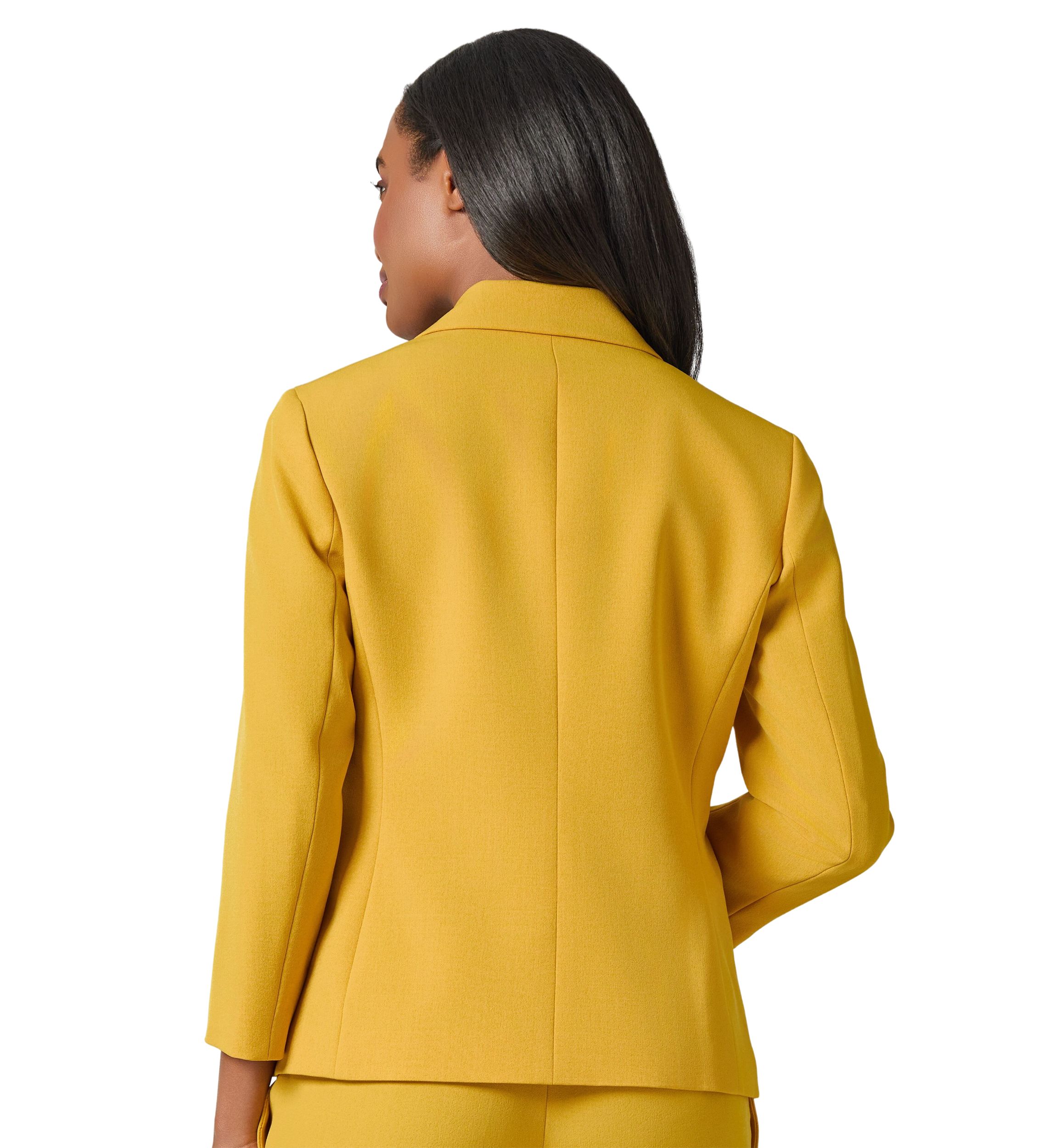 Womens Stretch Crepe 3/4 Sleeve Jacket with Novelty Closure