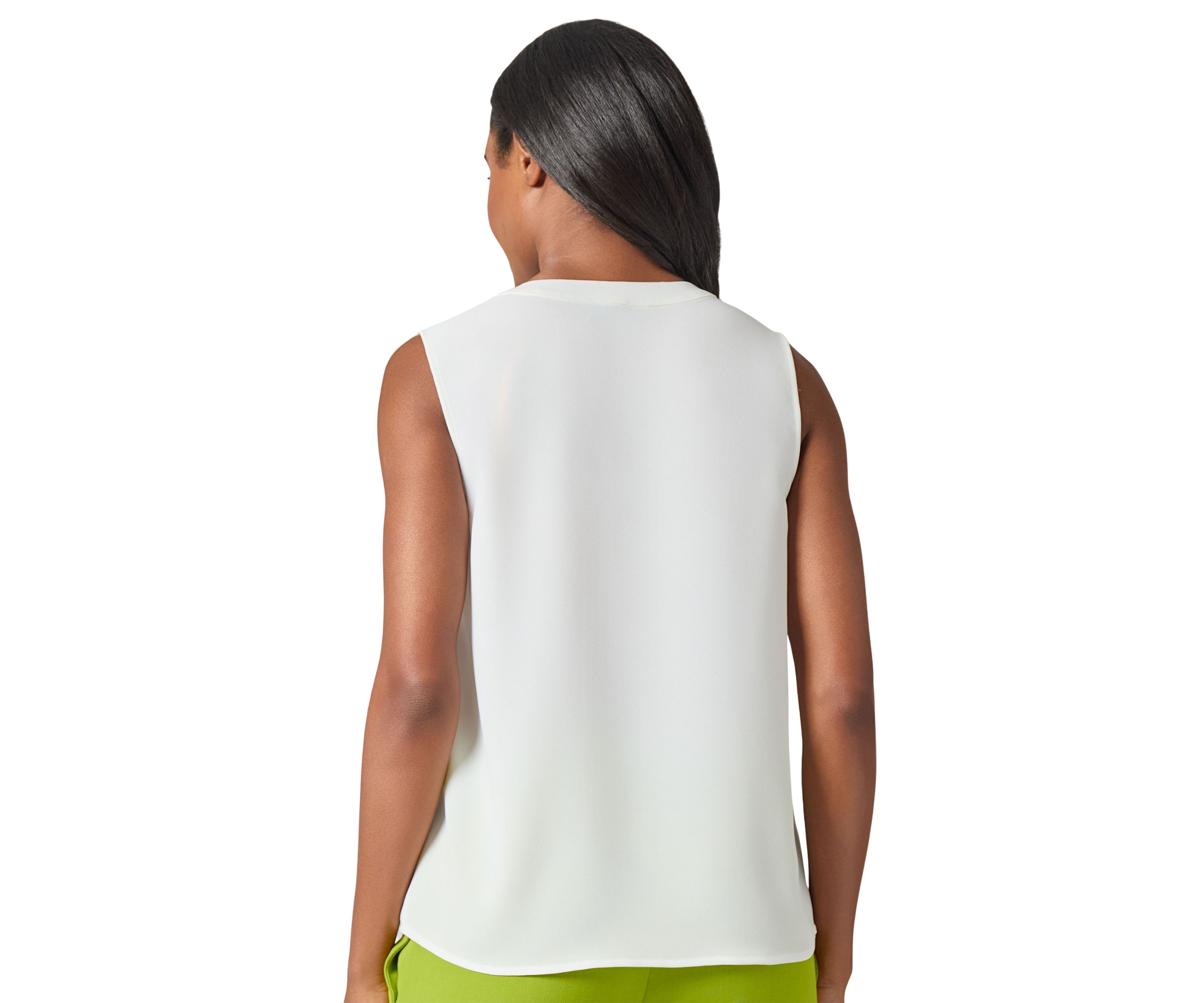 Womens Seamed V-Neck Sleeveless Blouse 