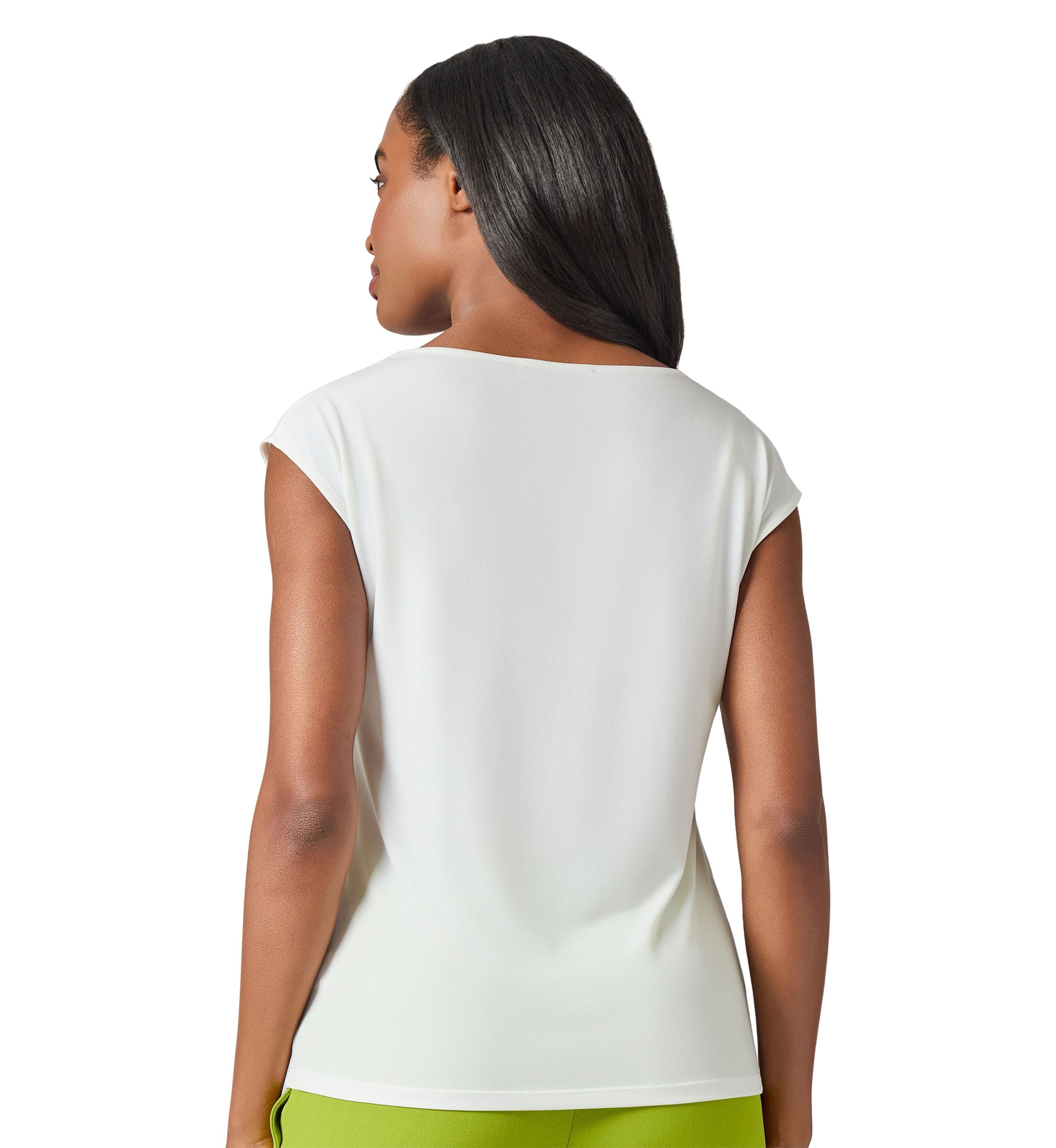 Petite Beaded Neck Extended Shoulder Top