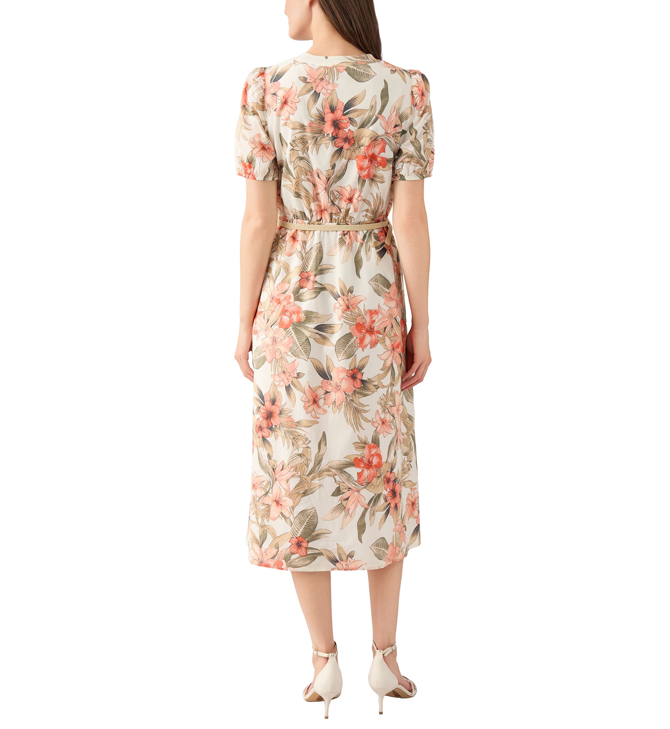 Womens Short Puff Sleeve Shirtdress