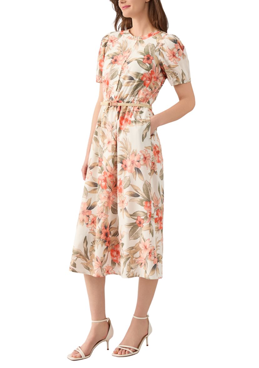 Womens Short Puff Sleeve Shirtdress