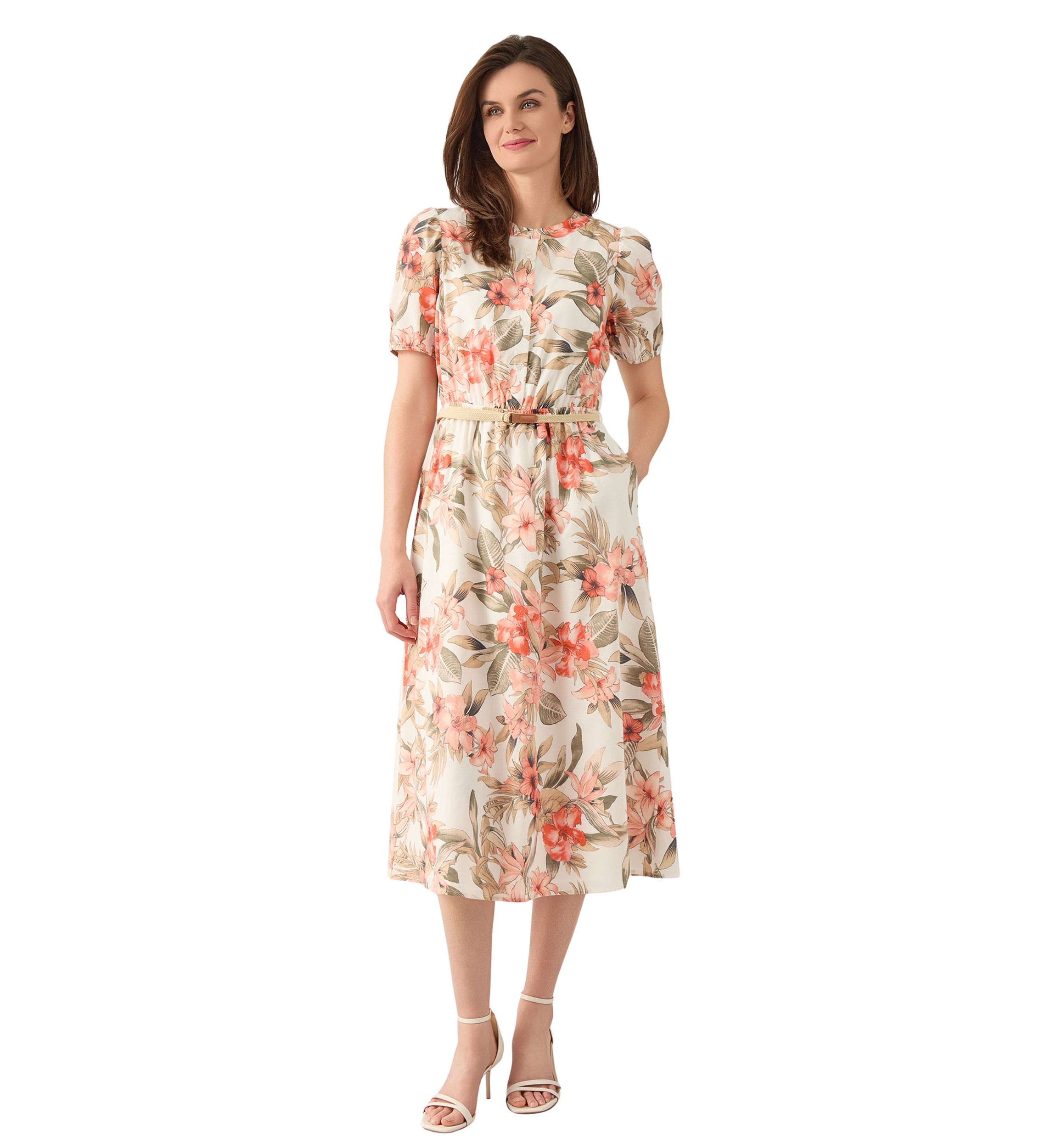 Petite Short Puff Sleeve Shirtdress