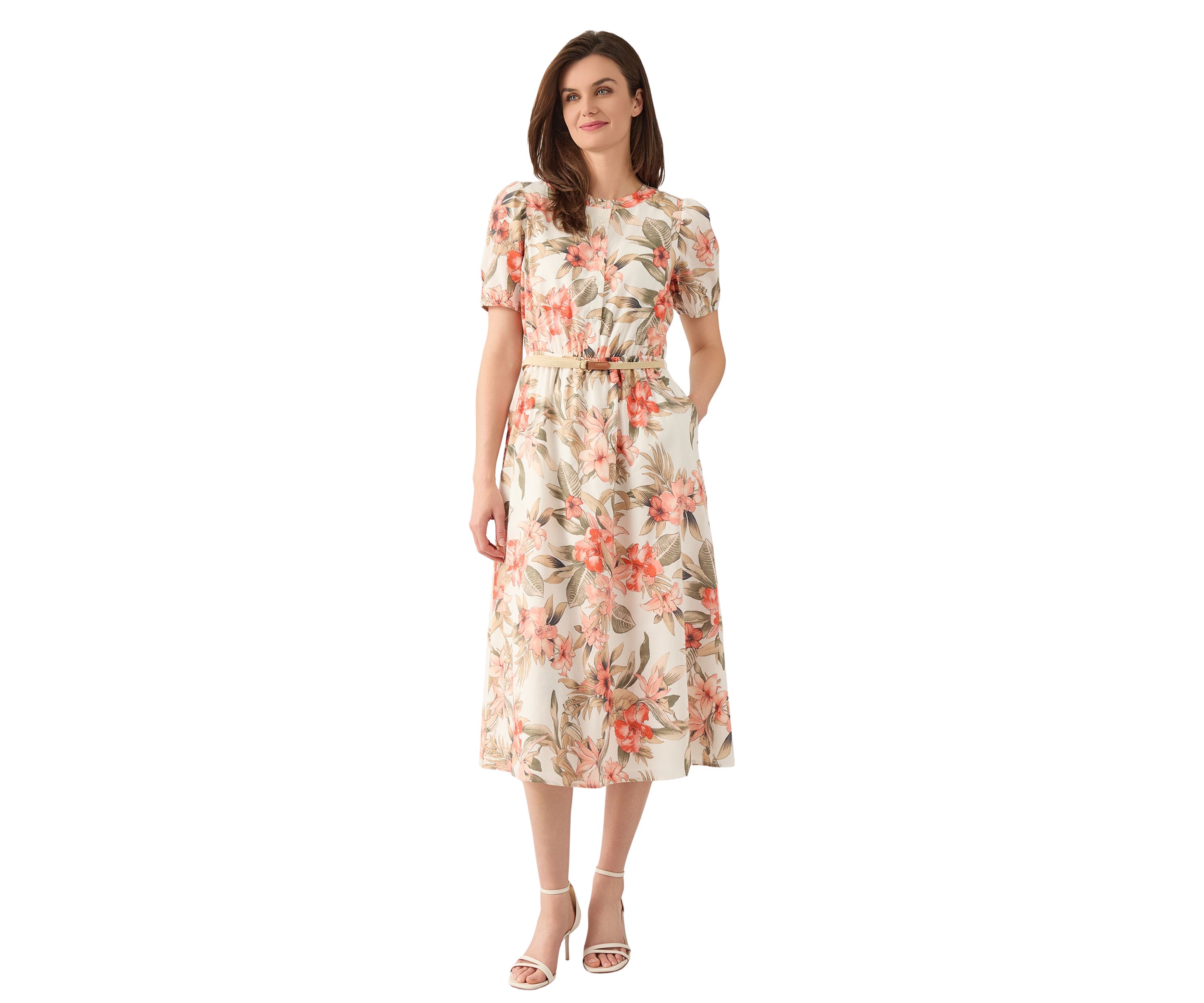 Petite Short Puff Sleeve Shirtdress