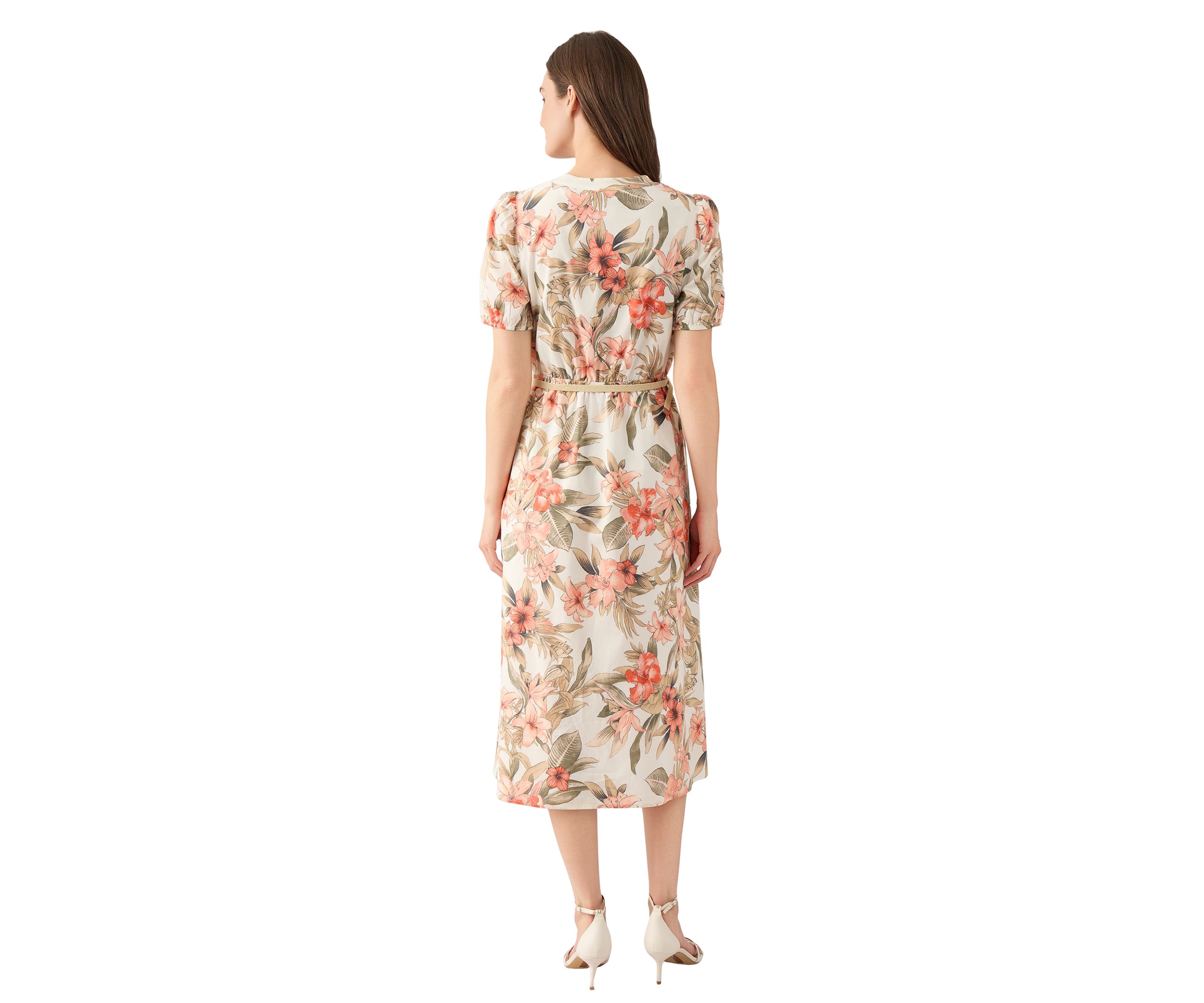 Petite Short Puff Sleeve Shirtdress