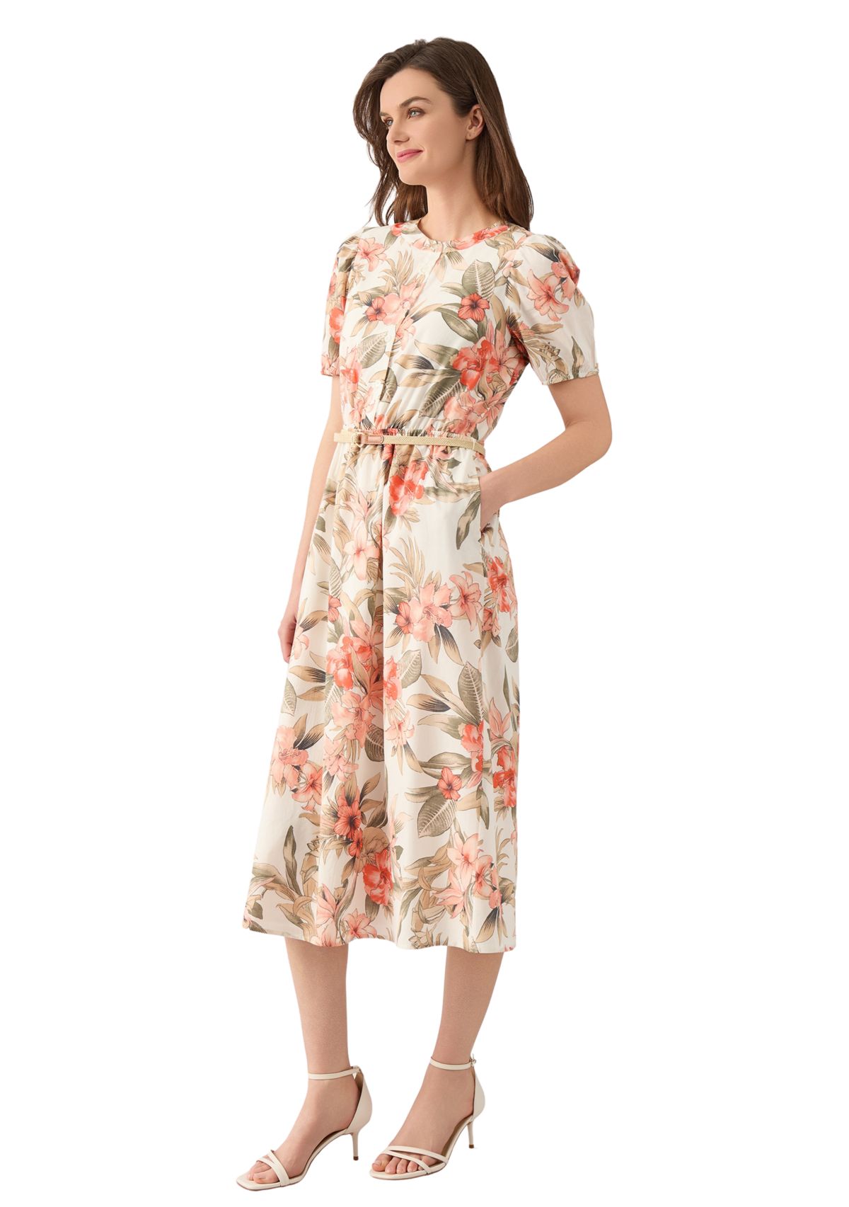 Petite Short Puff Sleeve Shirtdress