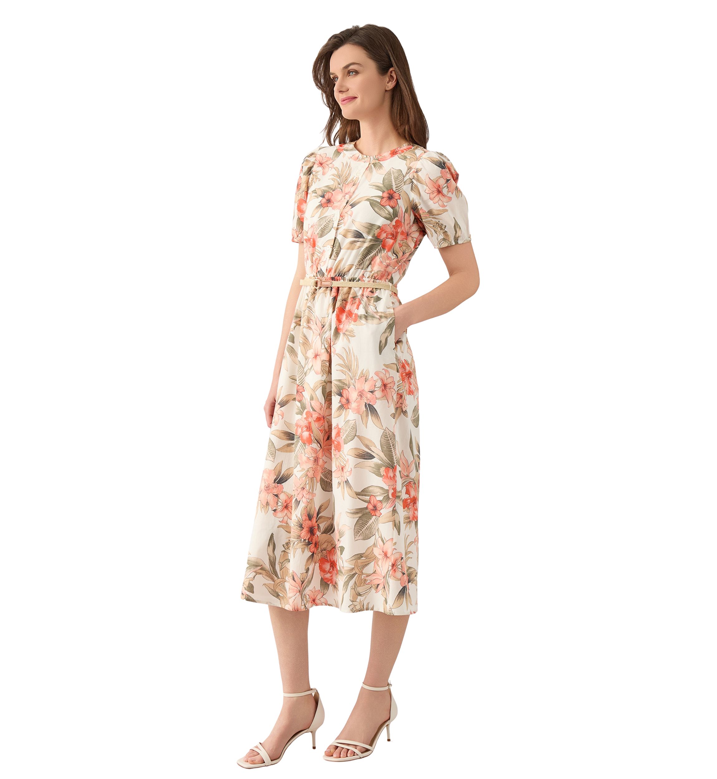 Petite Short Puff Sleeve Shirtdress