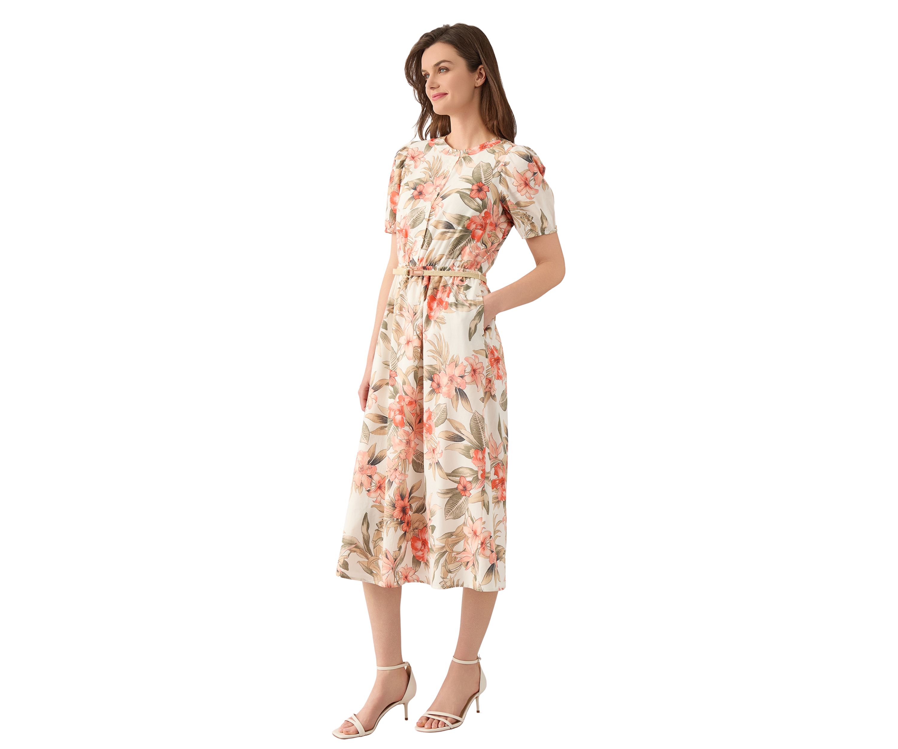 Petite Short Puff Sleeve Shirtdress