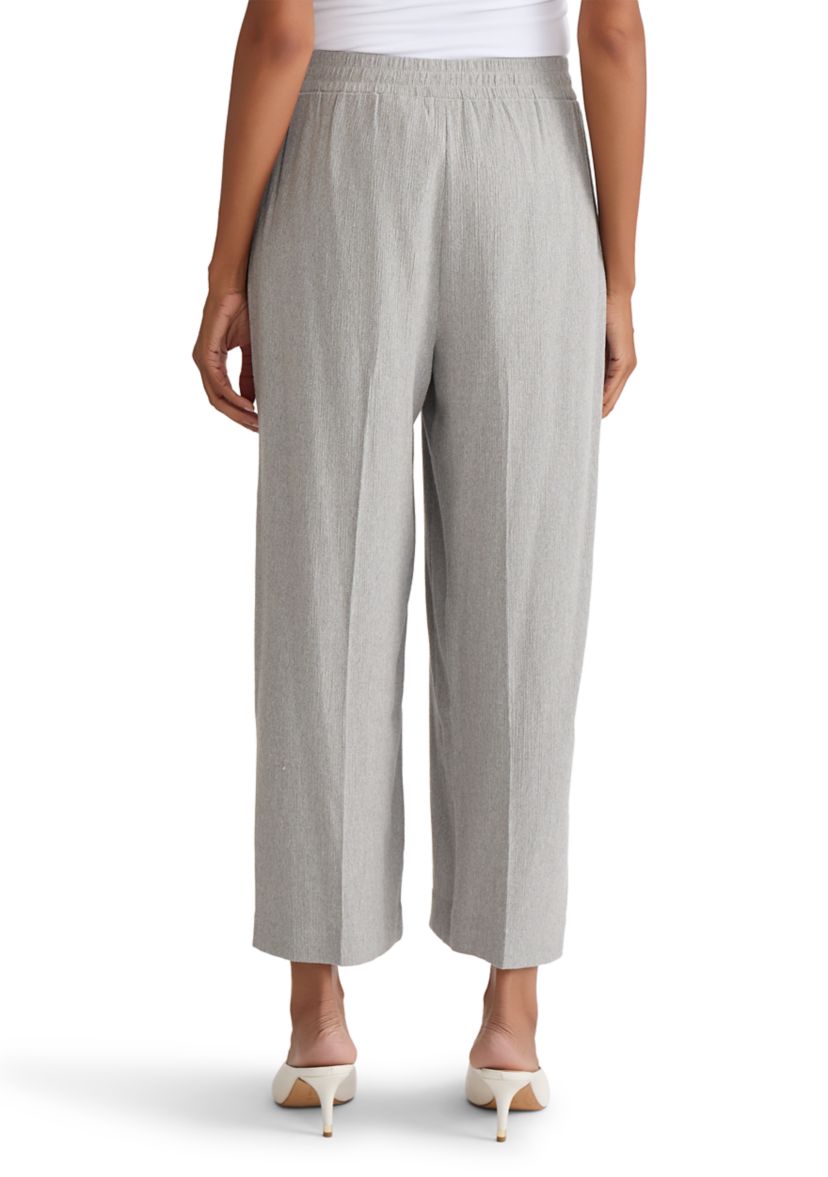 Womens Crinkle Knit Pull On Pants with Side Slits