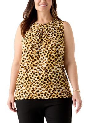 Kasper Women's Plus Size Animal Print Knit Top