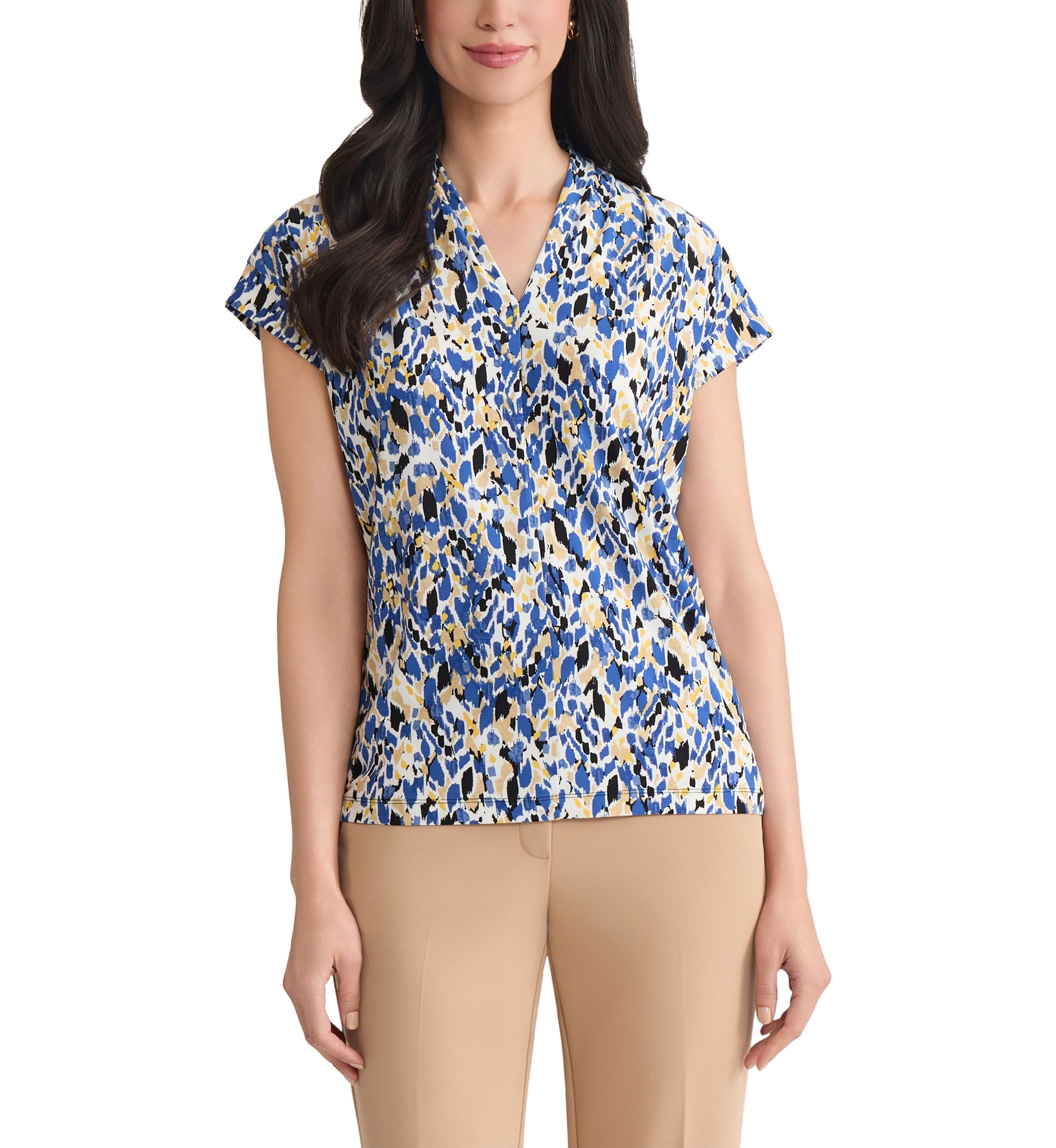 Womens Multi Print Knit Top 