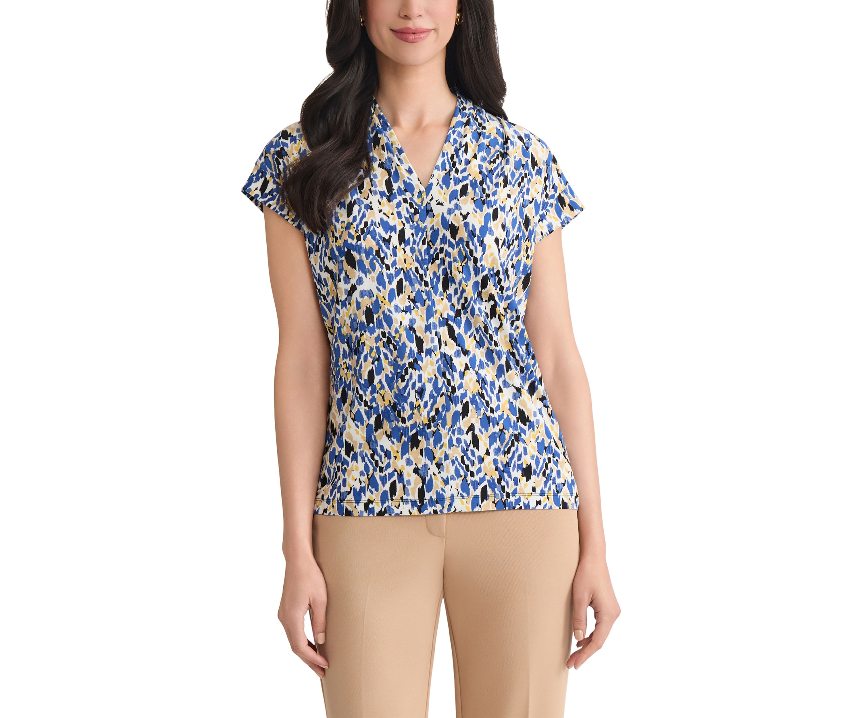Womens Multi Print Knit Top 