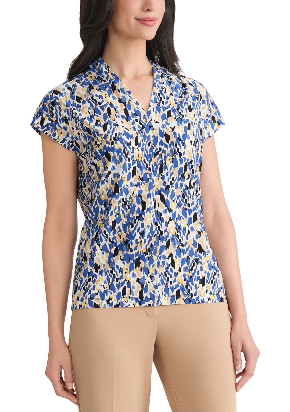 Womens Multi Print Knit Top 