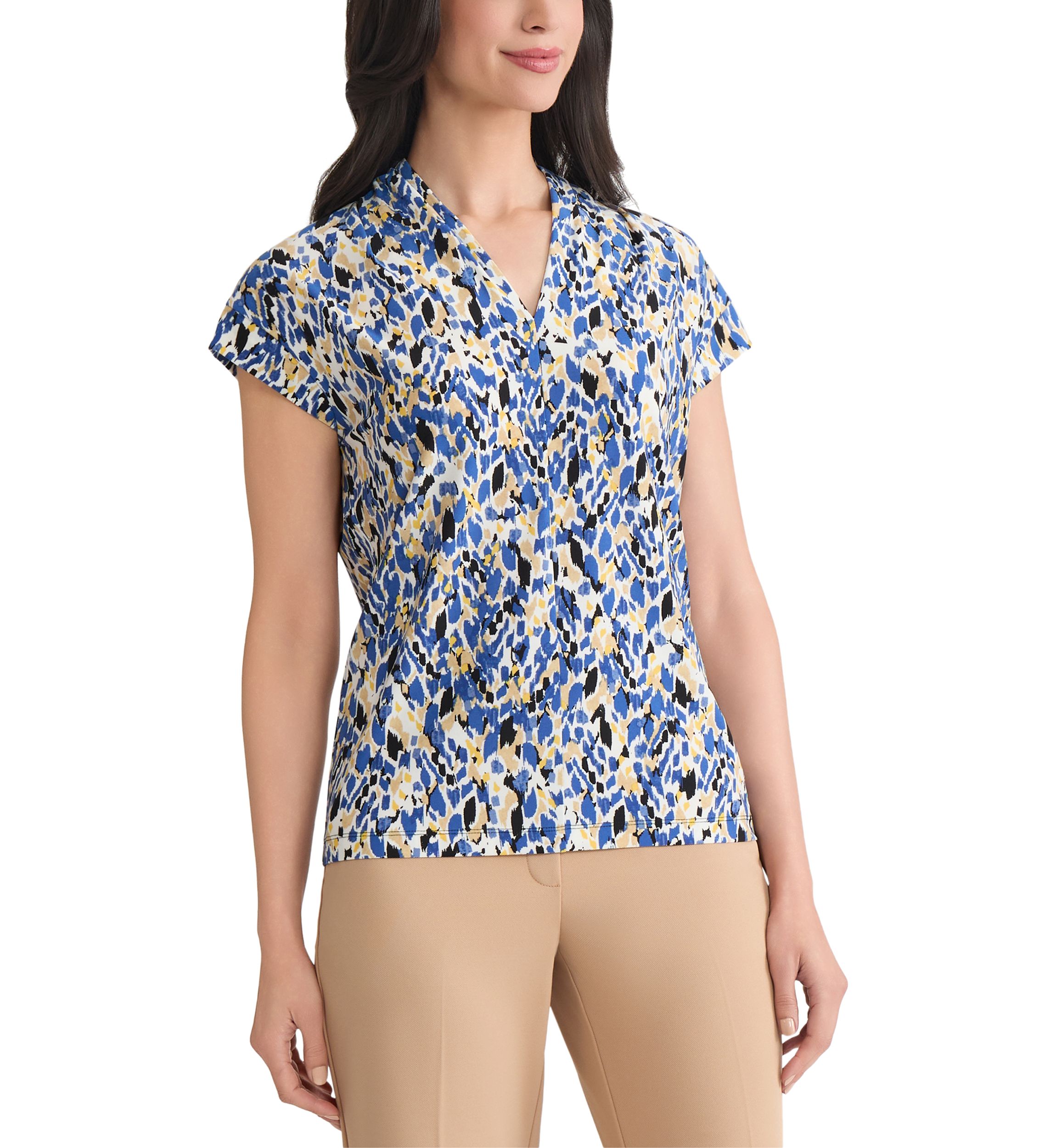 Womens Multi Print Knit Top 