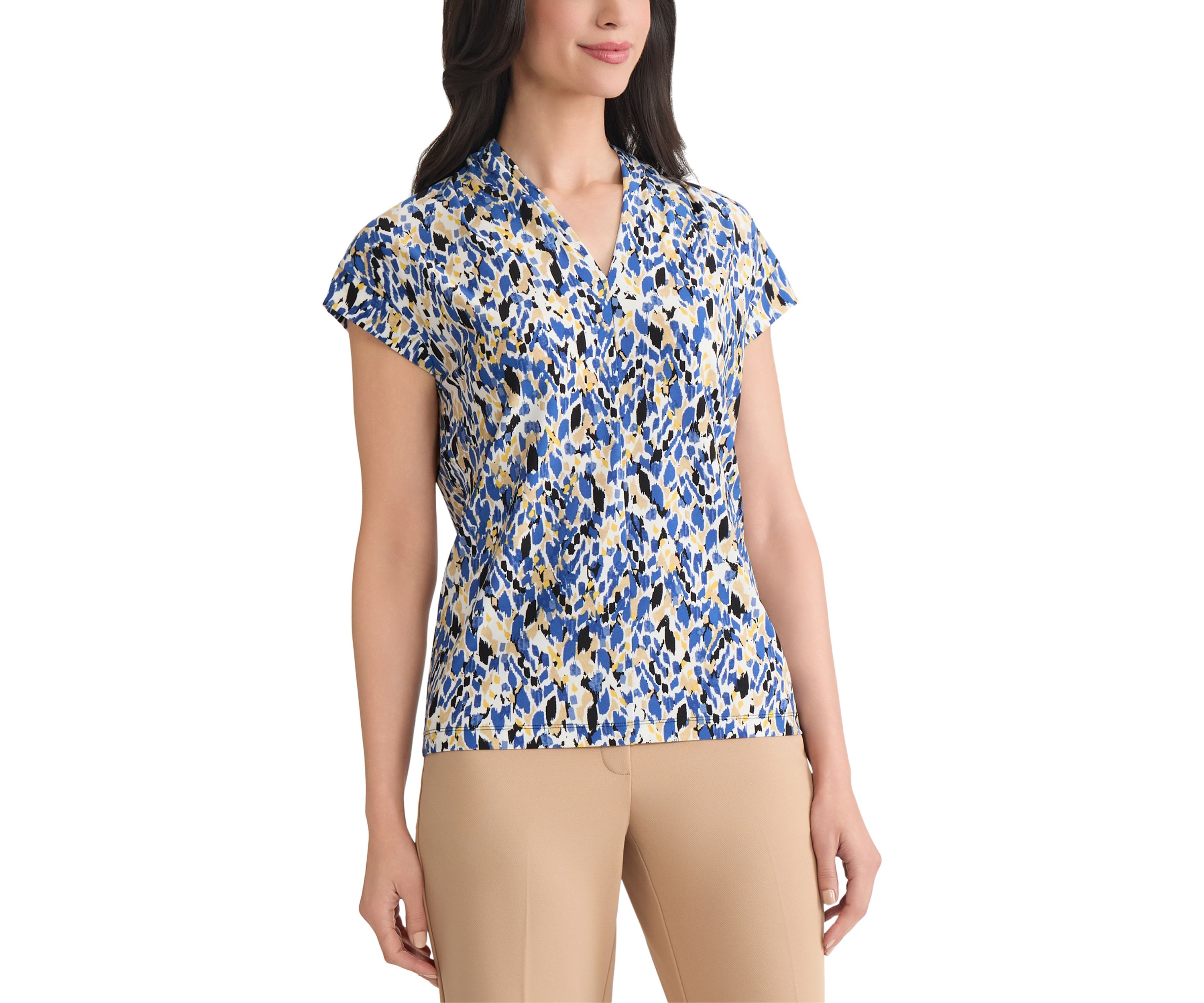 Womens Multi Print Knit Top 