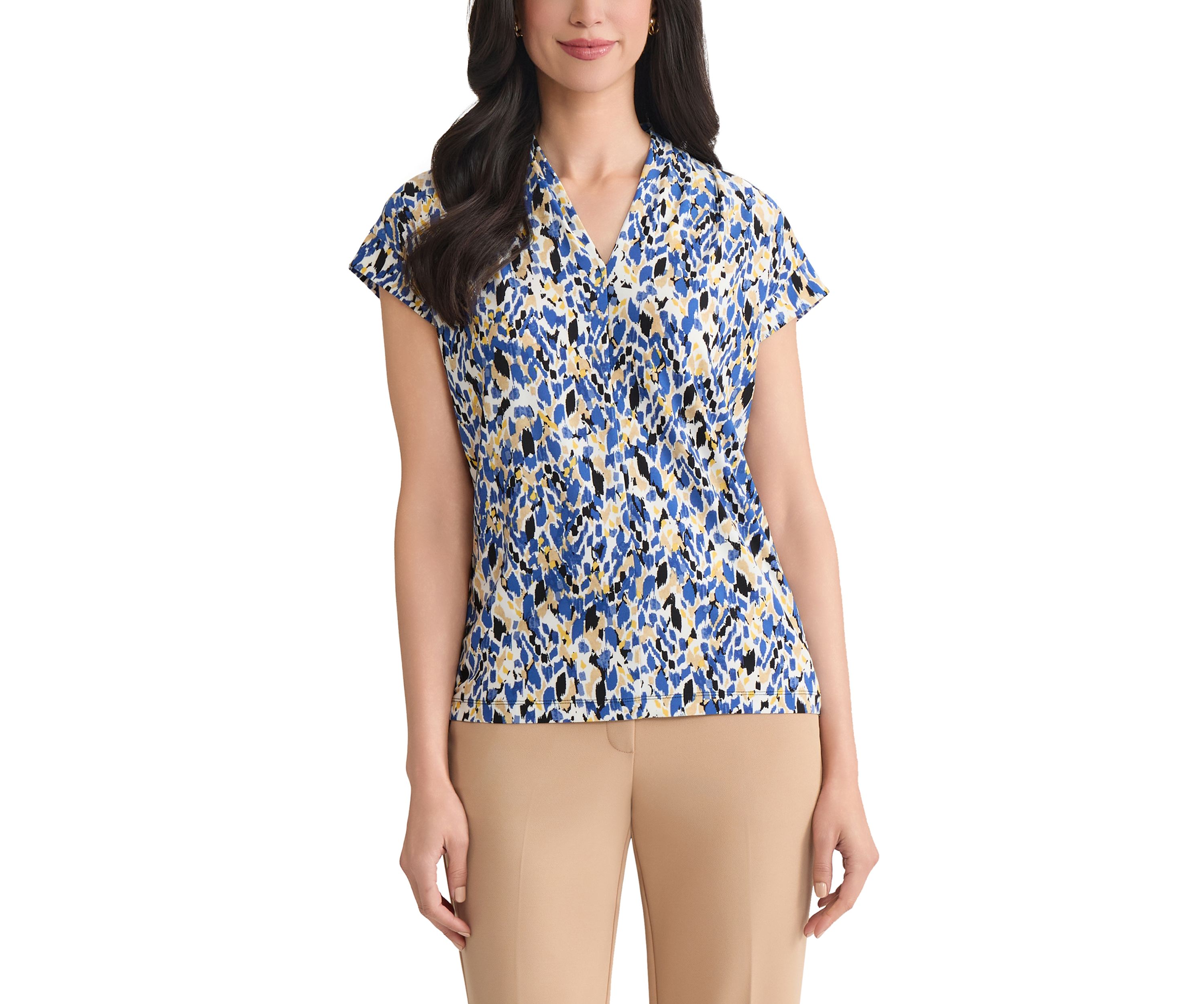 Petite Multi Print Knit Top 