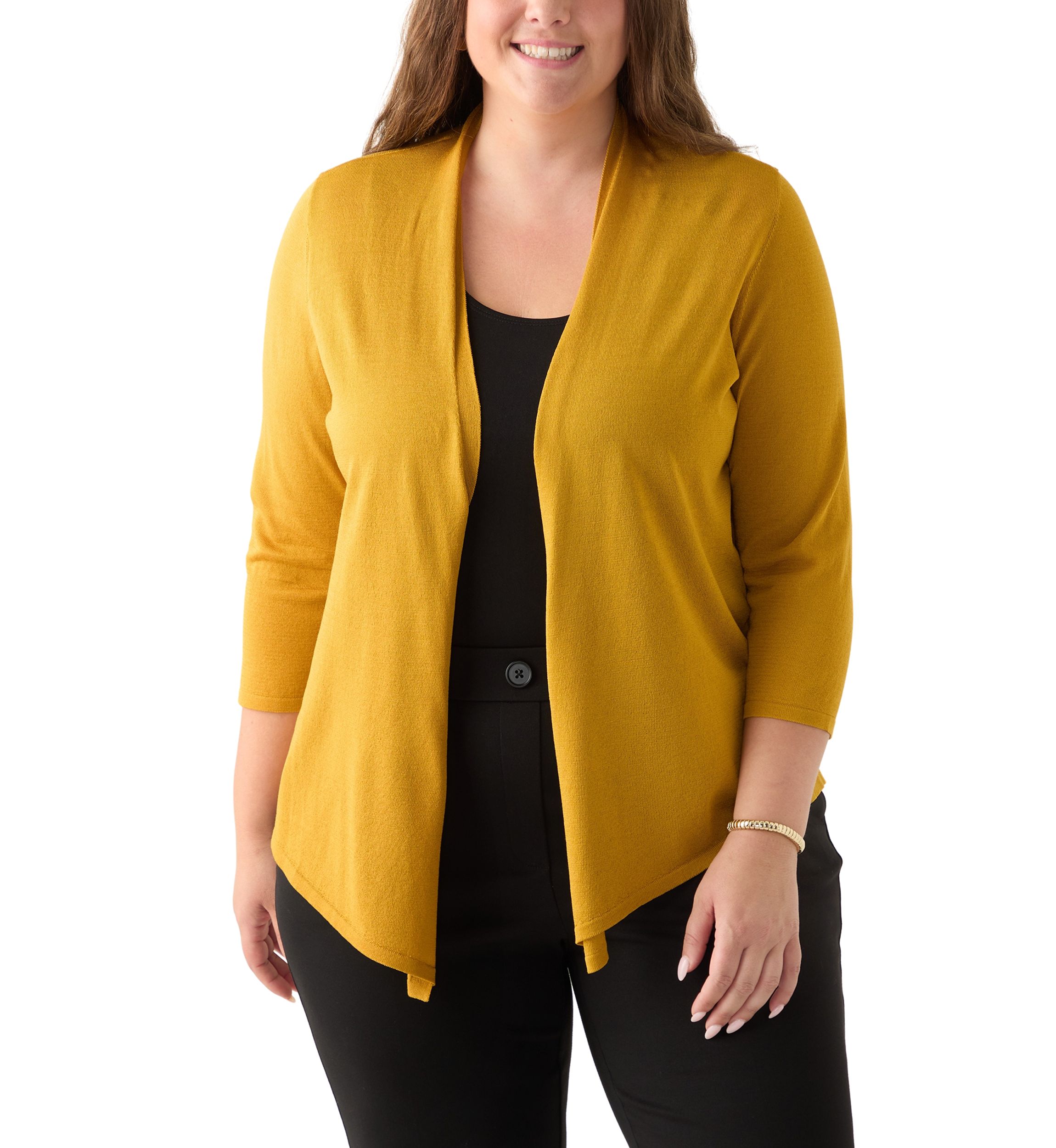 Plus Size Self Edge A-Line Cardigan