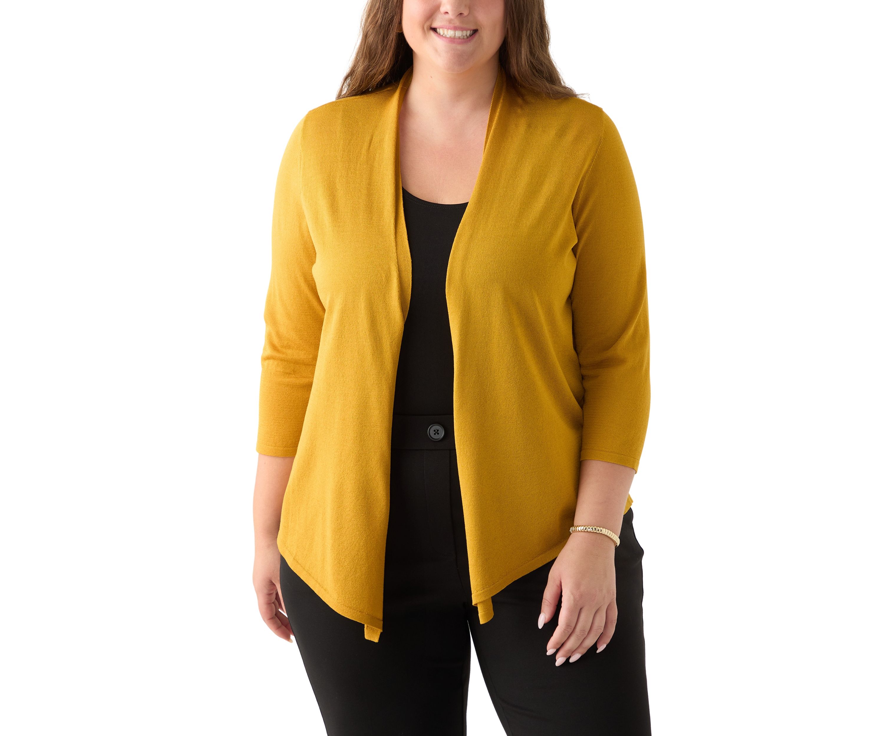 Plus Size Self Edge A-Line Cardigan