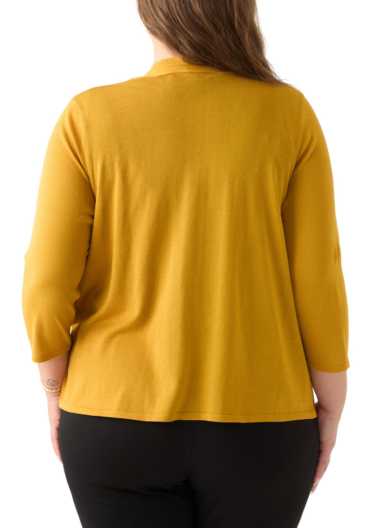 Plus Size Self Edge A-Line Cardigan
