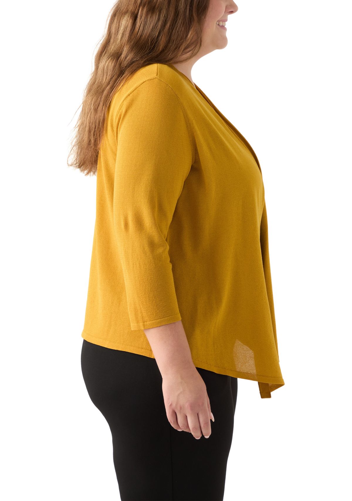 Plus Size Self Edge A-Line Cardigan