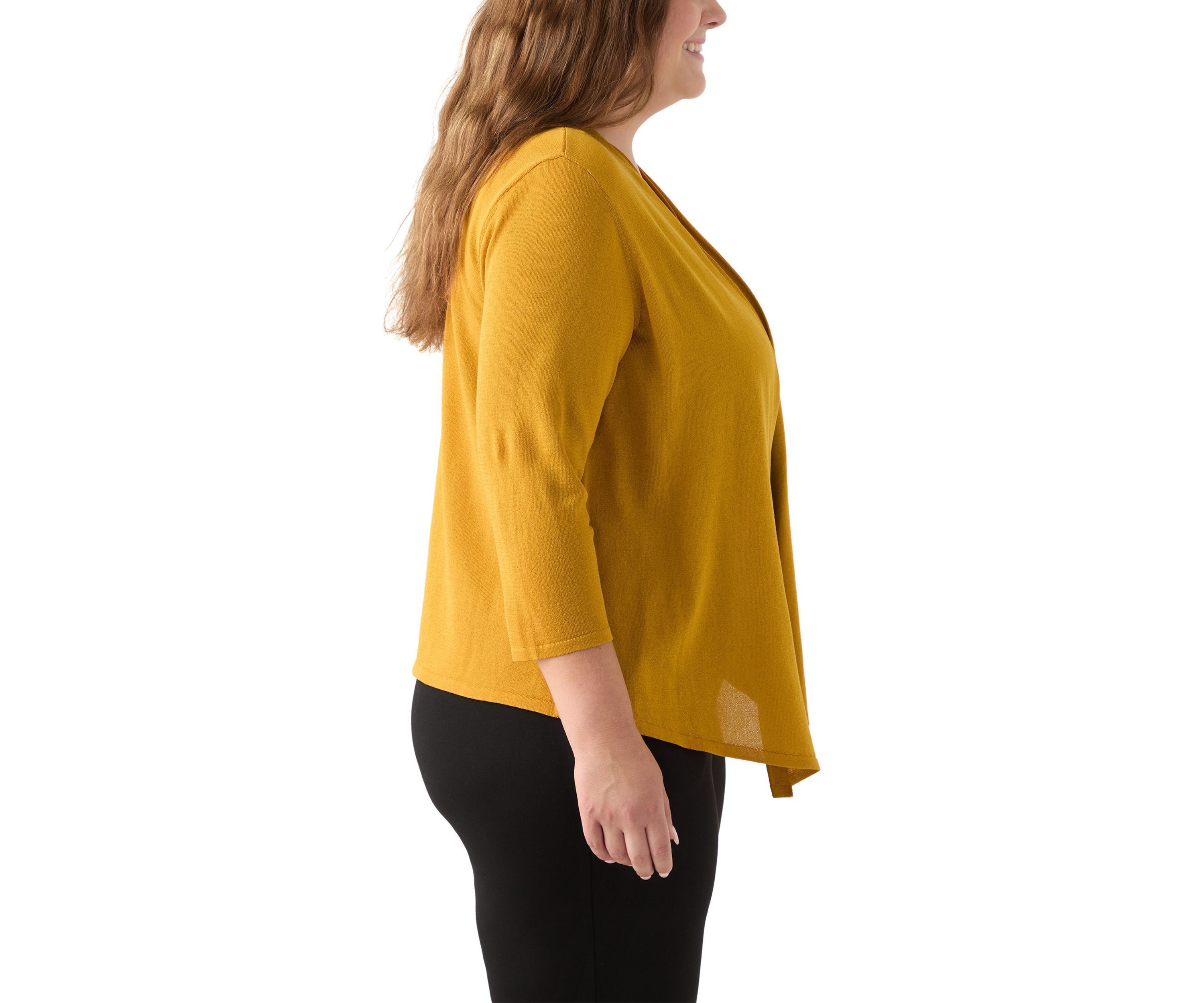 Plus Size Self Edge A-Line Cardigan