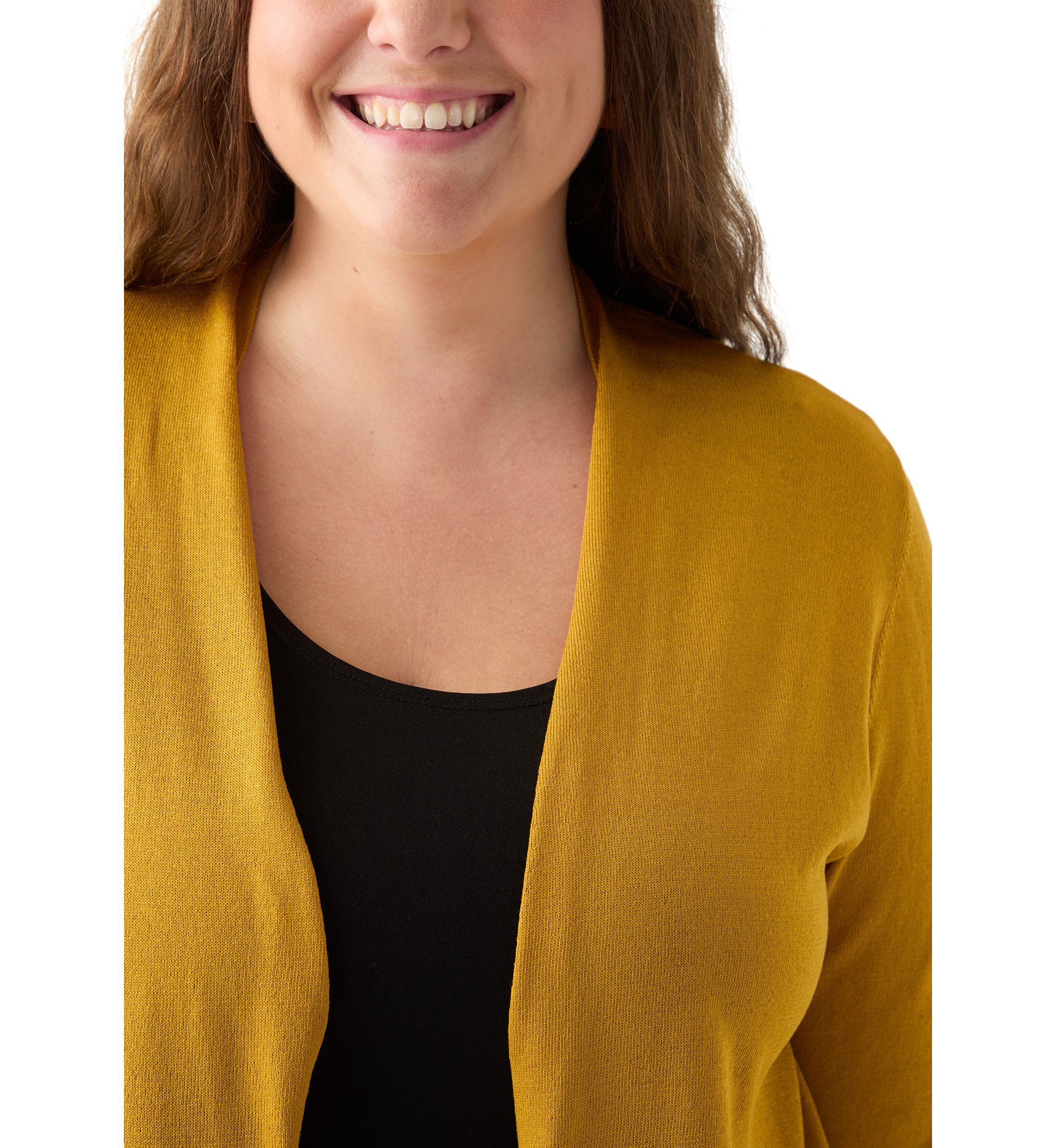 Plus Size Self Edge A-Line Cardigan