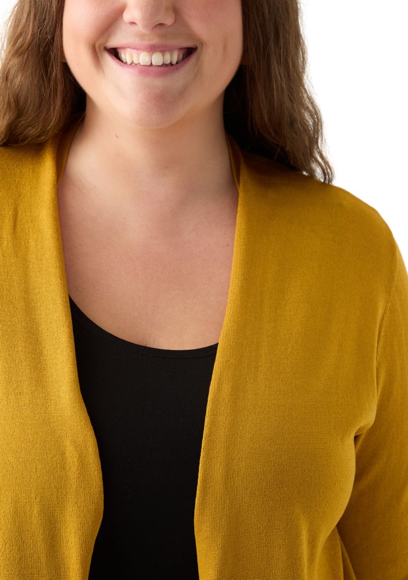 Plus Size Self Edge A-Line Cardigan